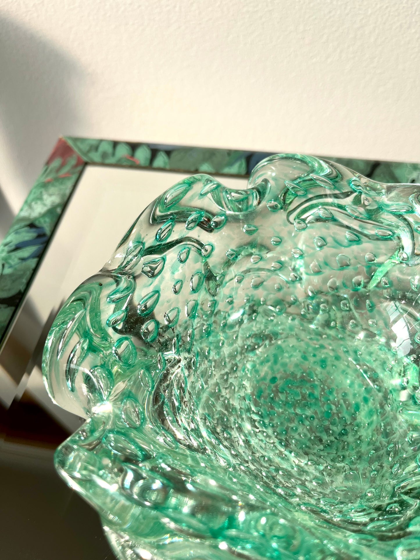 Vintage Seafoam Bullicante Murano Ashtray