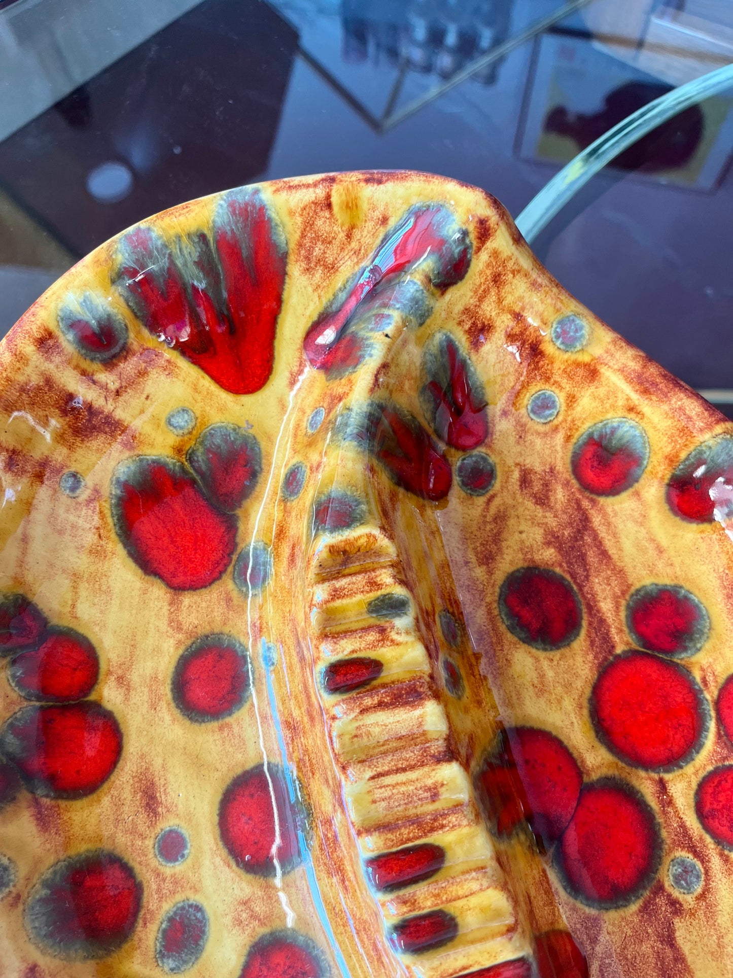 Mid-century Biomorphic Oversized Ceramic Ashtray