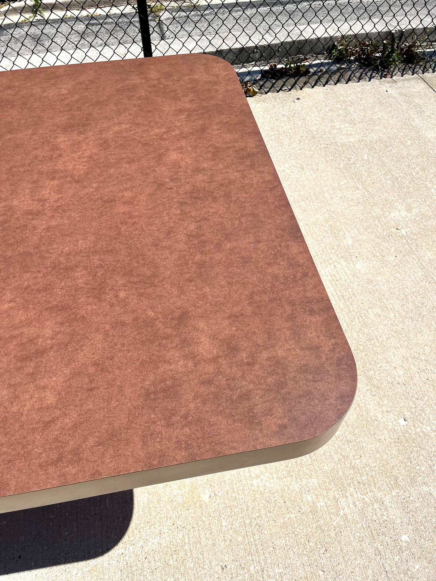 Postmodern Chocolate Brown Textured Laminate Dining Table