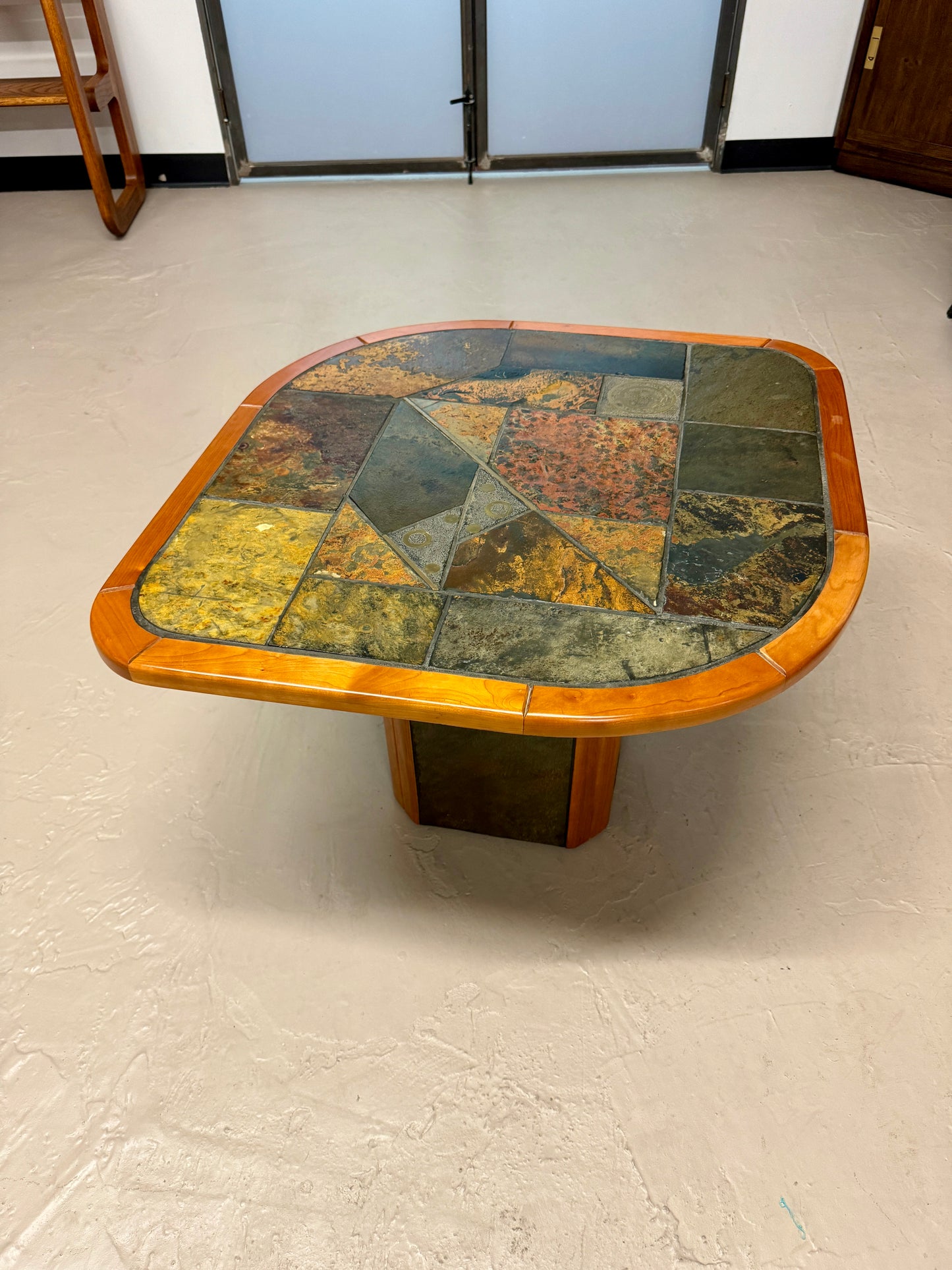 Vintage Paul Kingma Style Mosaic Slate End Table