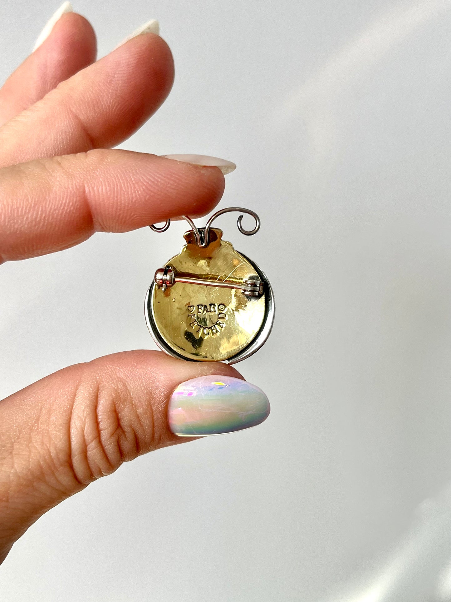 Vintage Far Fetched Silver and Brass Lady Bug Pin