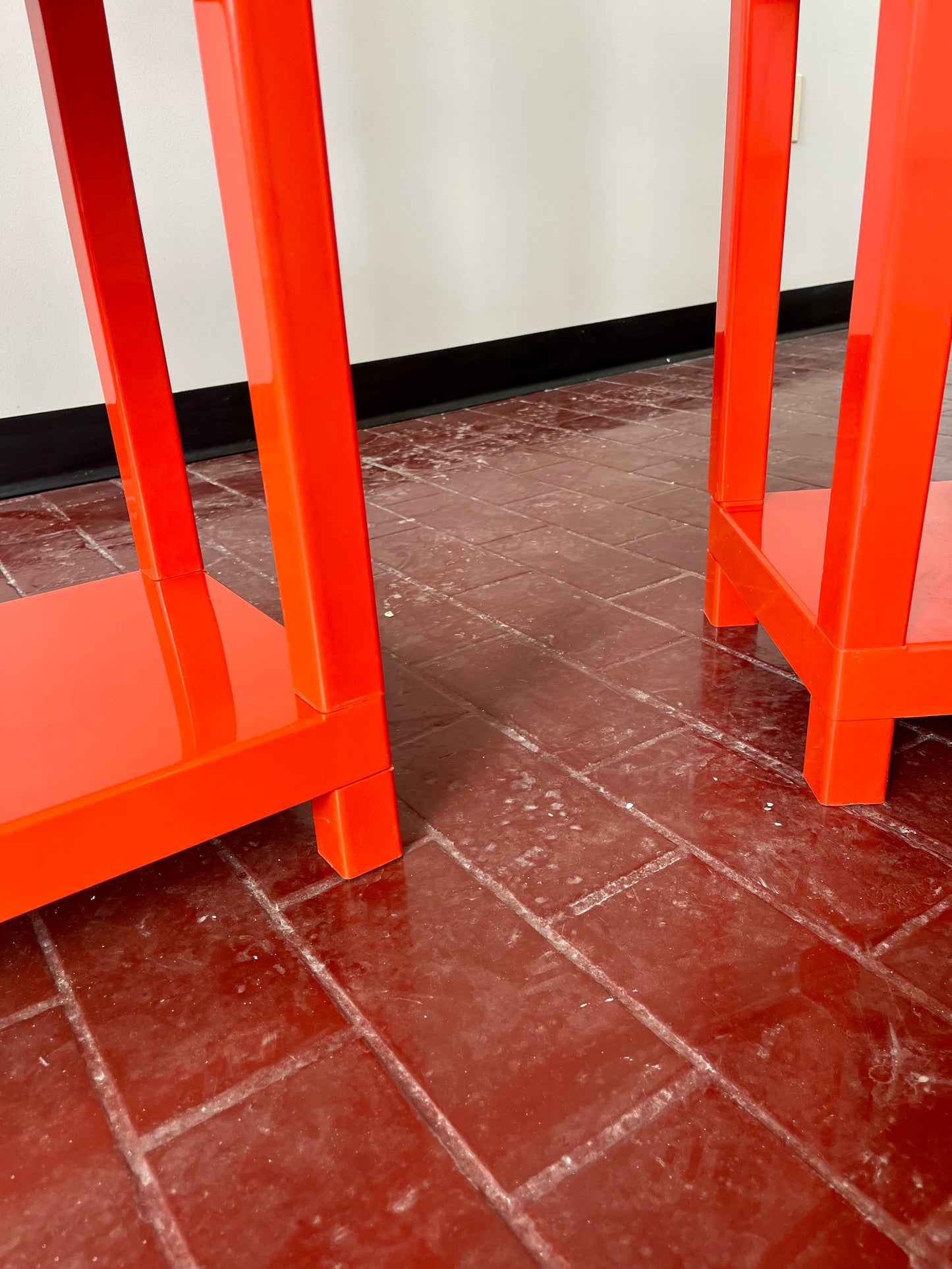 Vintage 1970s Orange Plastic Modular Shelving Set