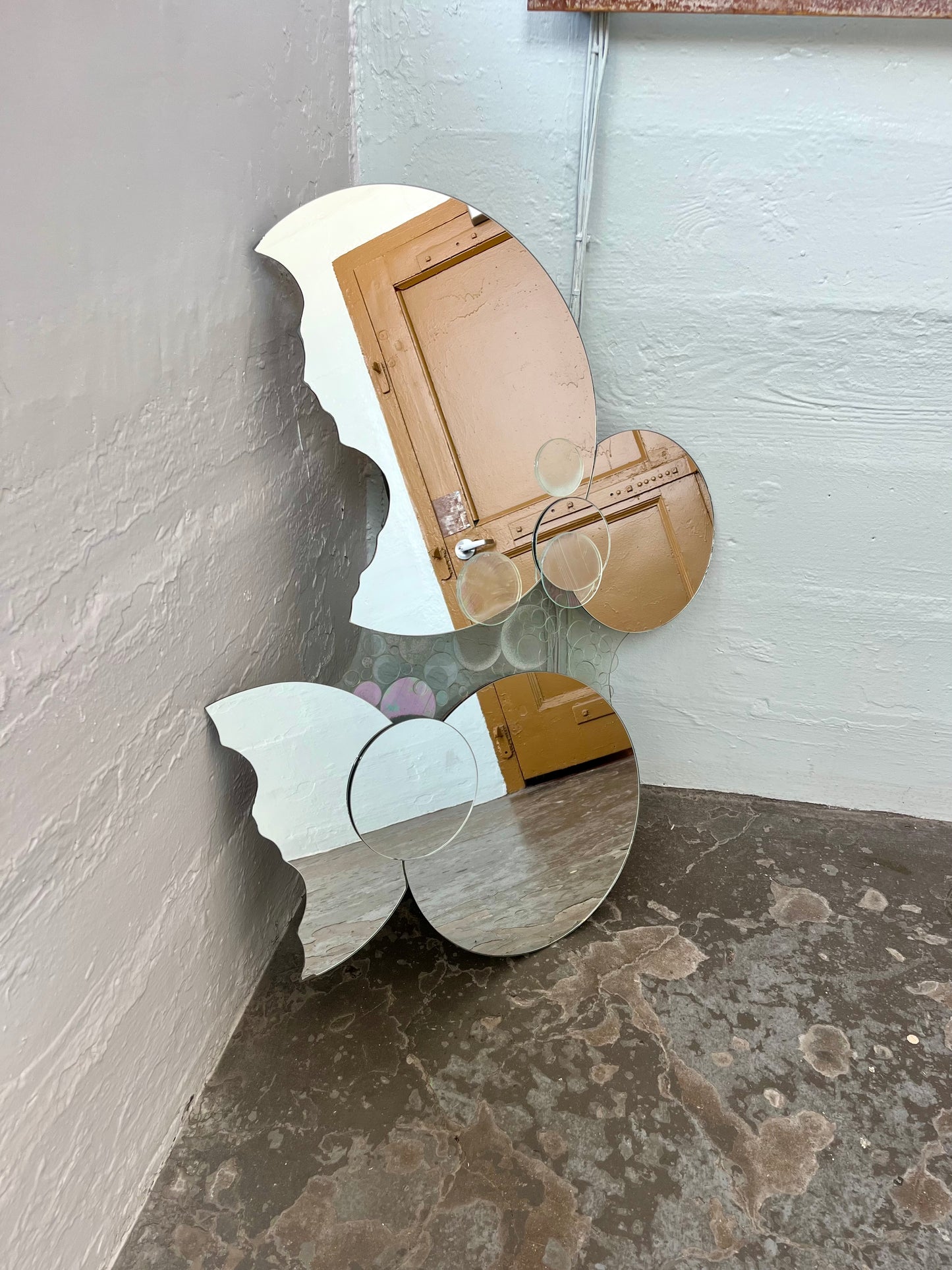 Vintage Artist-made Celestial Stacked Moon Mirror