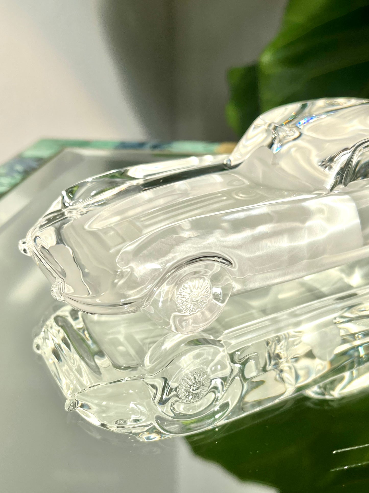 Vintage Hofbauer Crystal Jaguar E-Type Paperweight