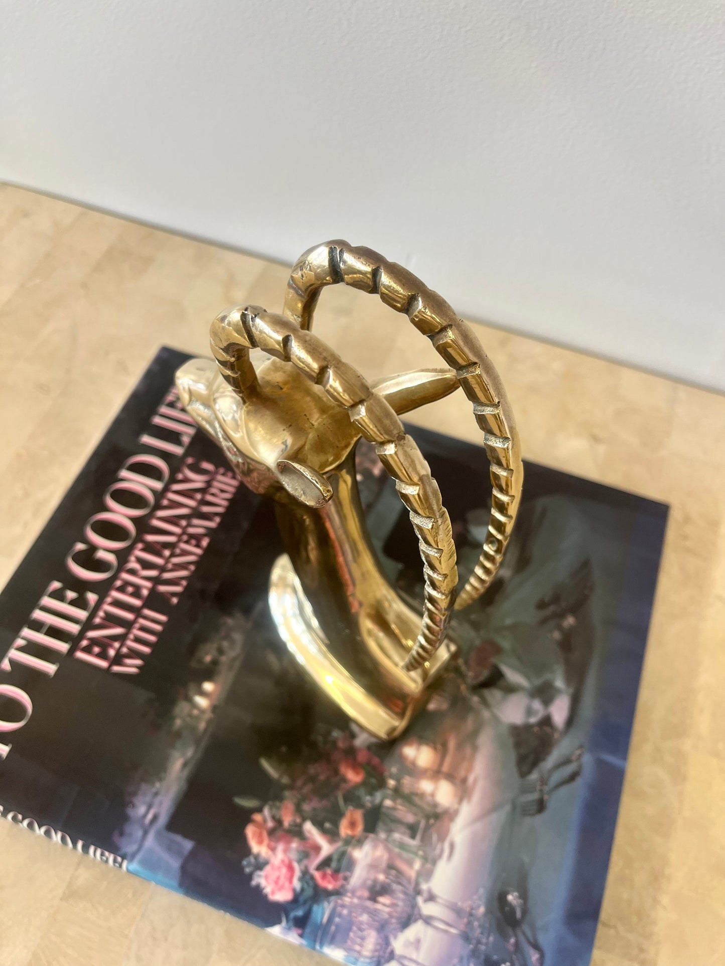 Vintage Brass Gazelle Bookend