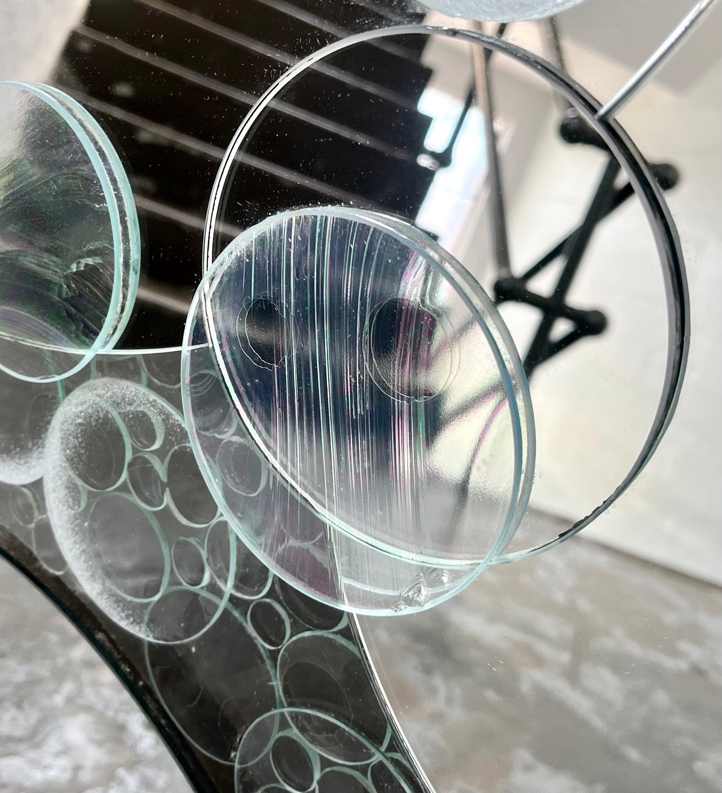 Vintage Artist-made Celestial Stacked Moon Mirror