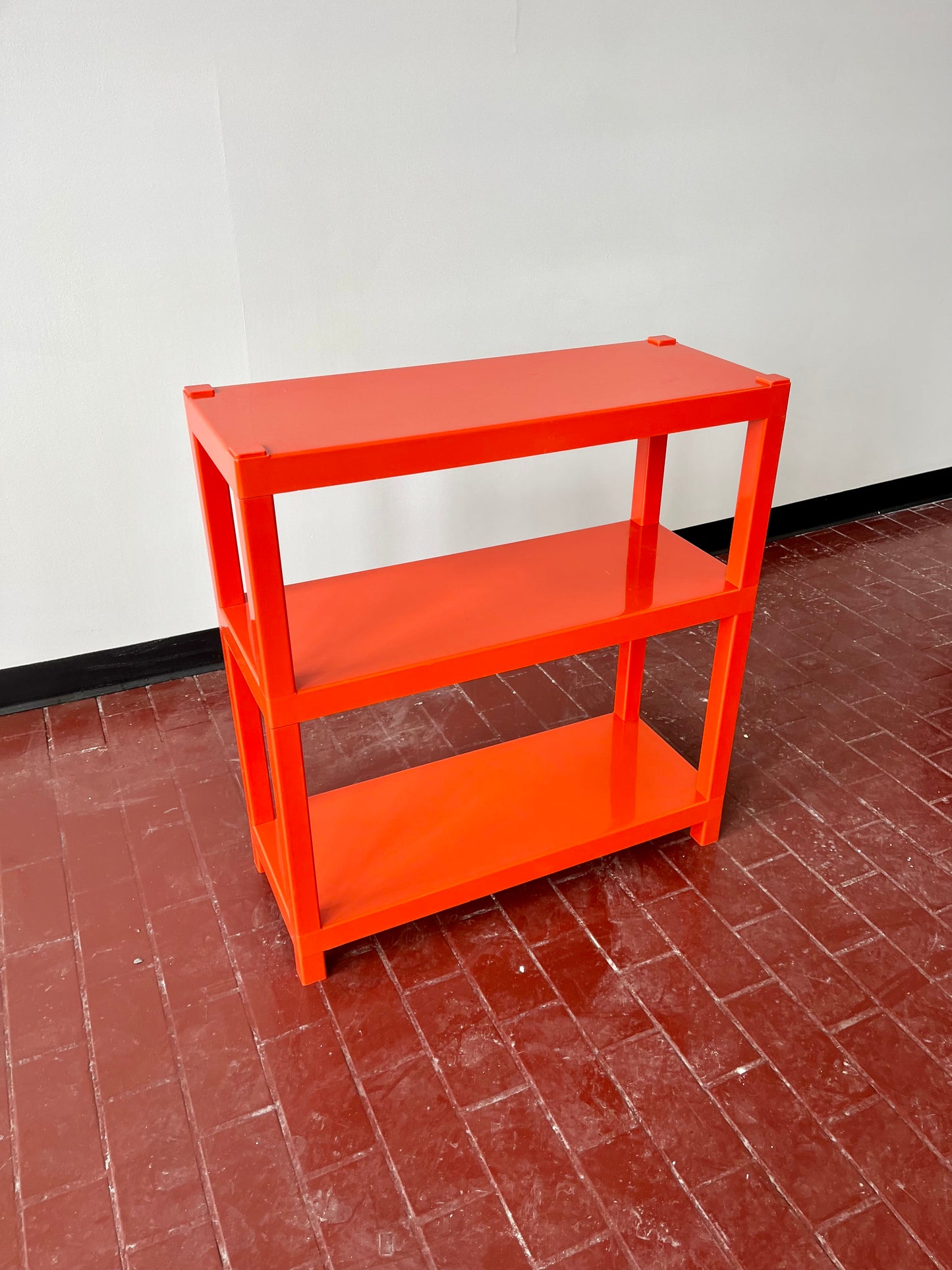 Vintage 1970s Orange Plastic Modular Shelving Set