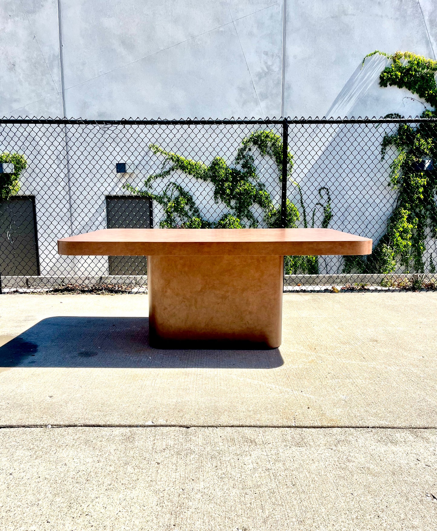 Postmodern Chocolate Brown Textured Laminate Dining Table