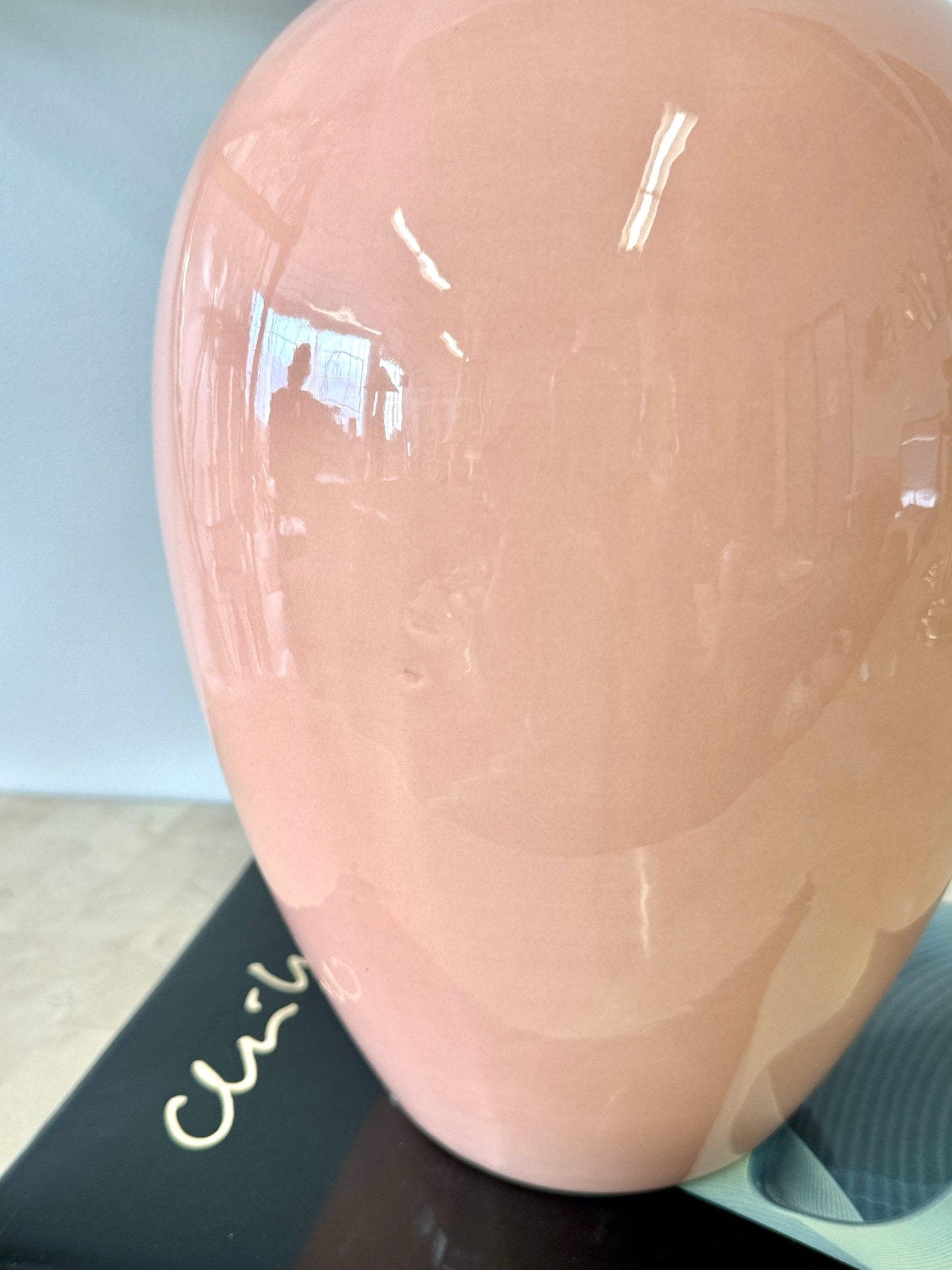 Vintage 1980s Royal Haeger Deco Style Peach Vase