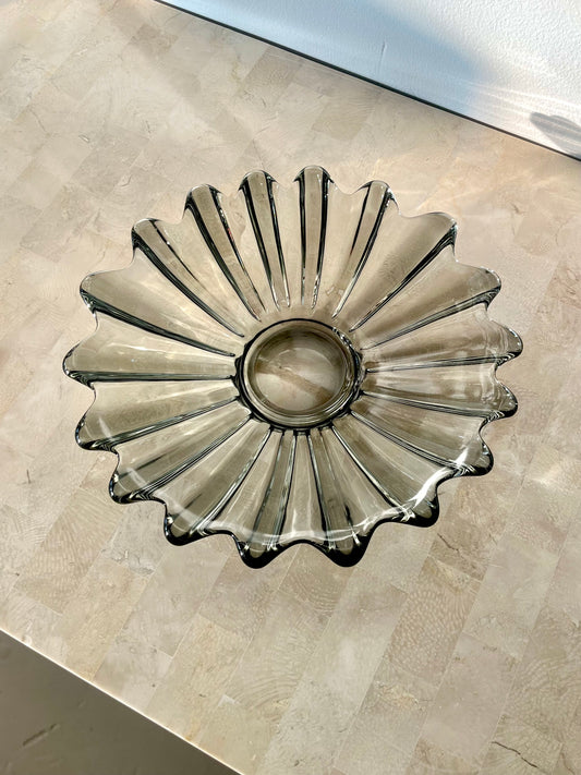MCM Federal Glass Celestial Smokey Grey Console Dish