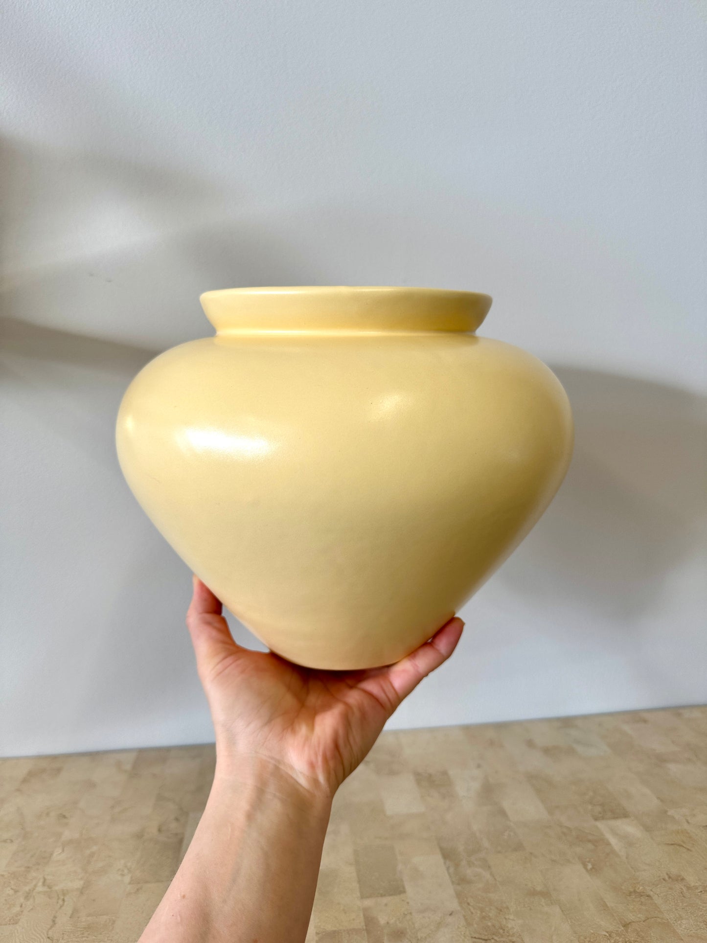 Vintage 1990s Butter Yellow Haeger Ceramic Vase