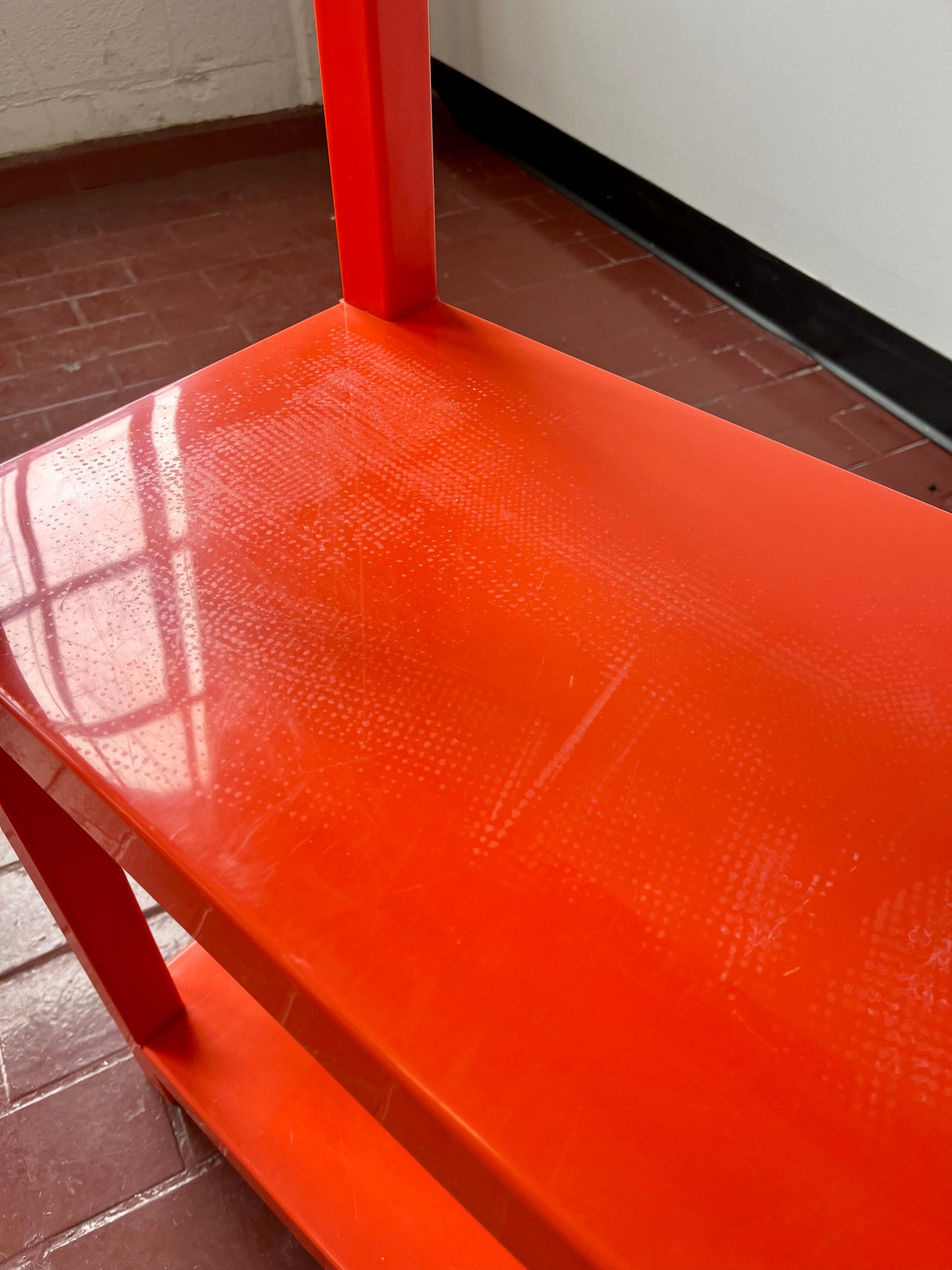 Vintage 1970s Orange Plastic Modular Shelving Set