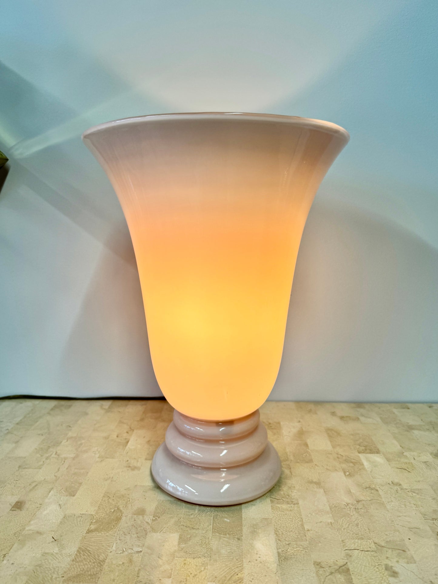 Vintage CVV Vianne French Pink Cased Glass Lamp