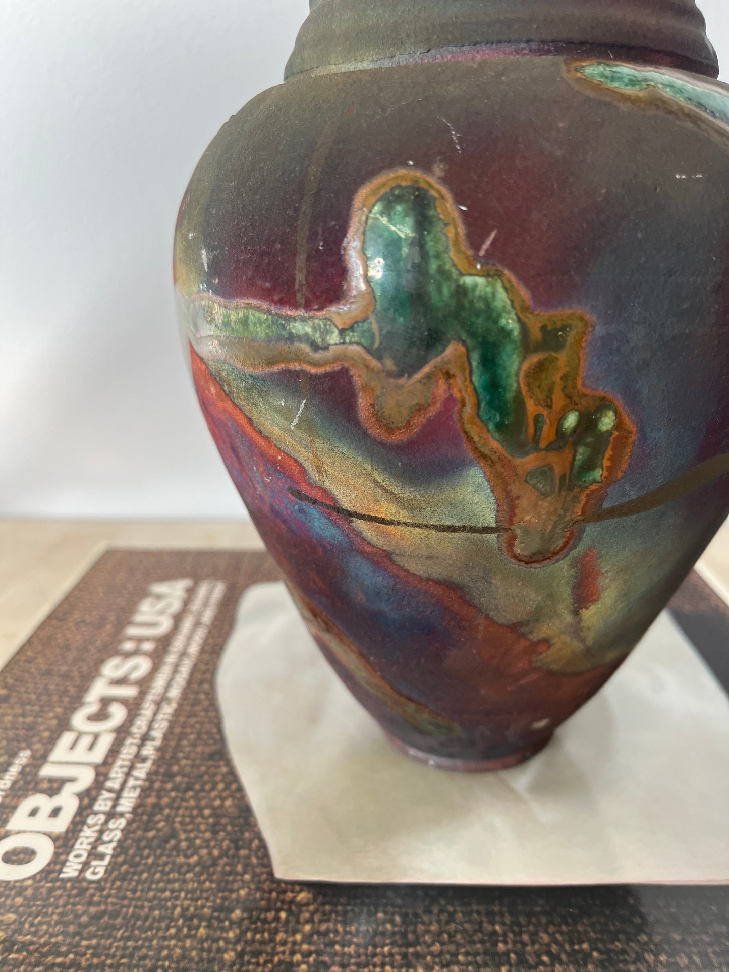 Vintage 1999 Studio Pottery Raku Vase