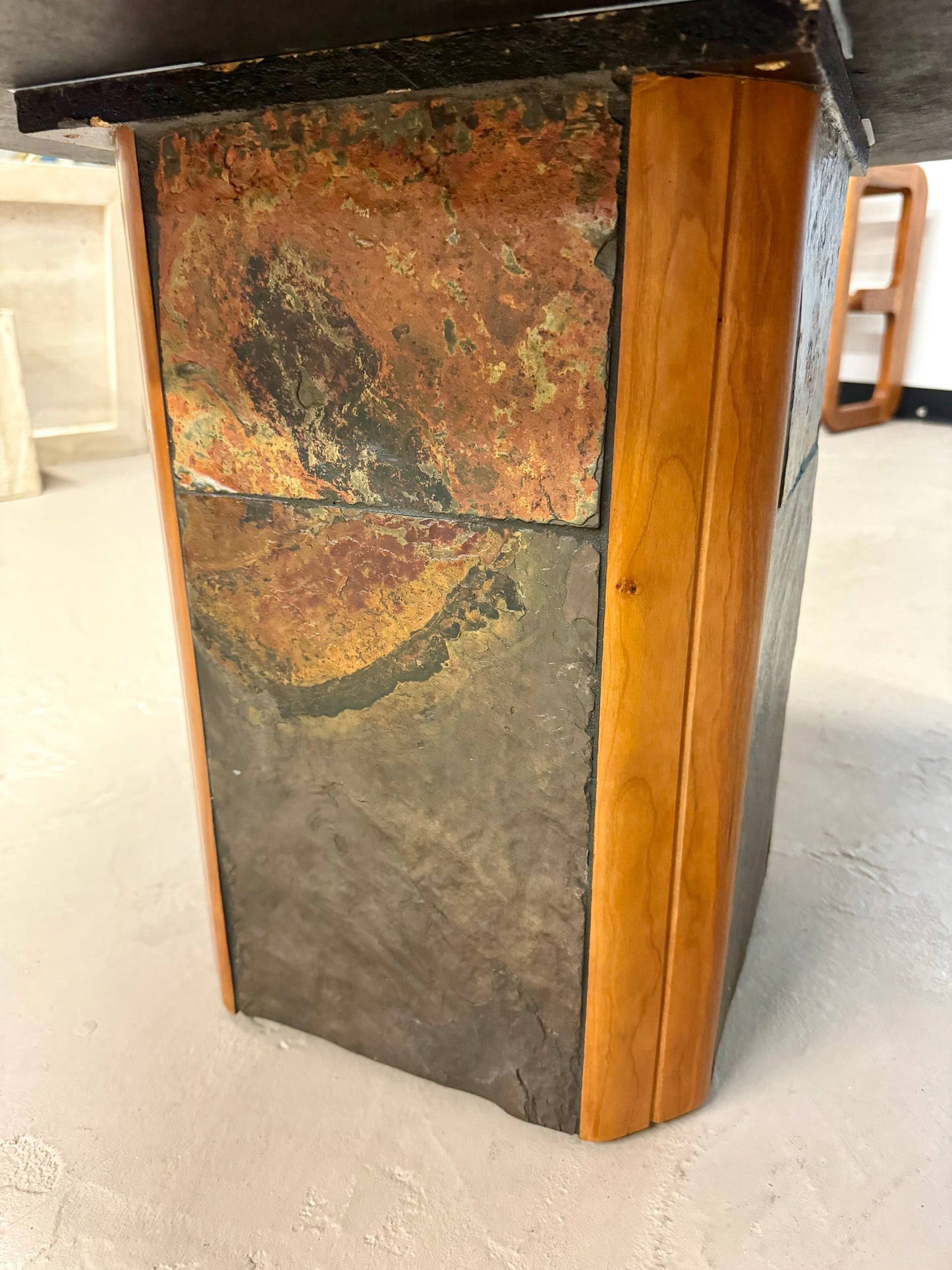 Vintage Paul Kingma Style Mosaic Slate End Table