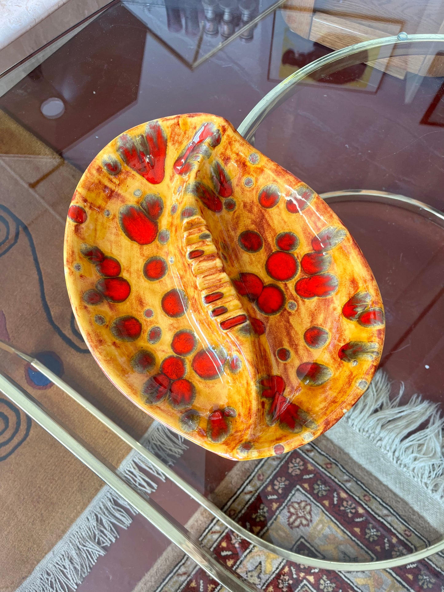 Mid-century Biomorphic Oversized Ceramic Ashtray
