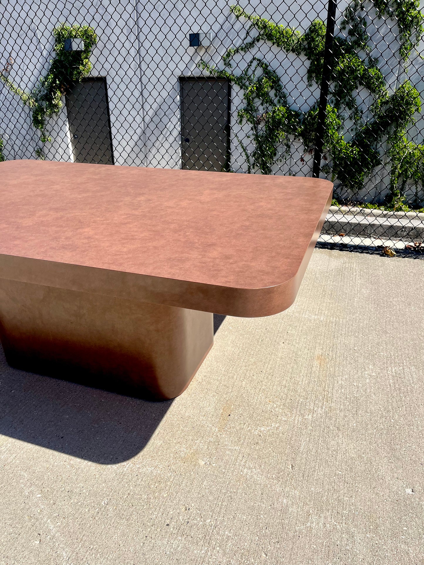Postmodern Chocolate Brown Textured Laminate Dining Table