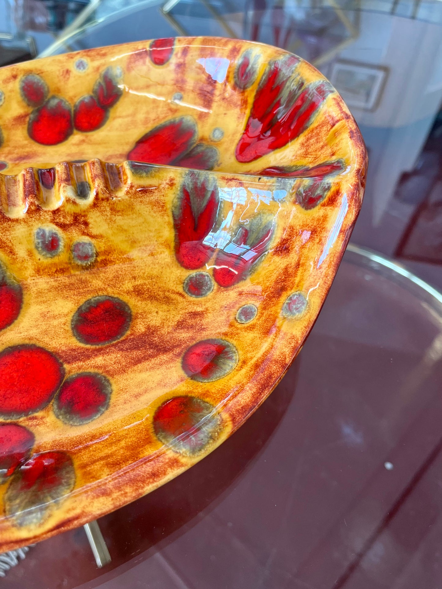 Mid-century Biomorphic Oversized Ceramic Ashtray