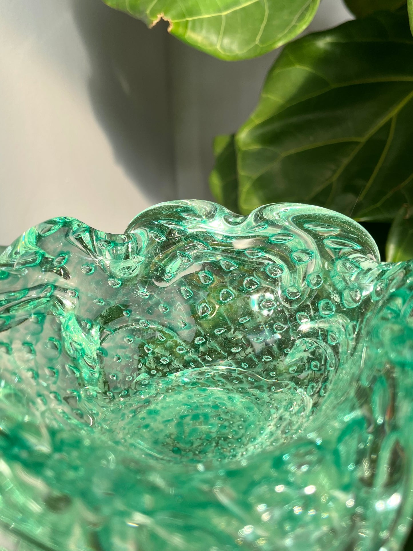 Vintage Seafoam Bullicante Murano Ashtray
