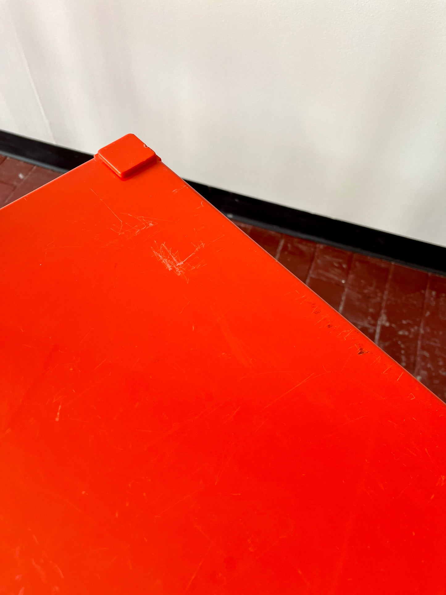 Vintage 1970s Orange Plastic Modular Shelving Set