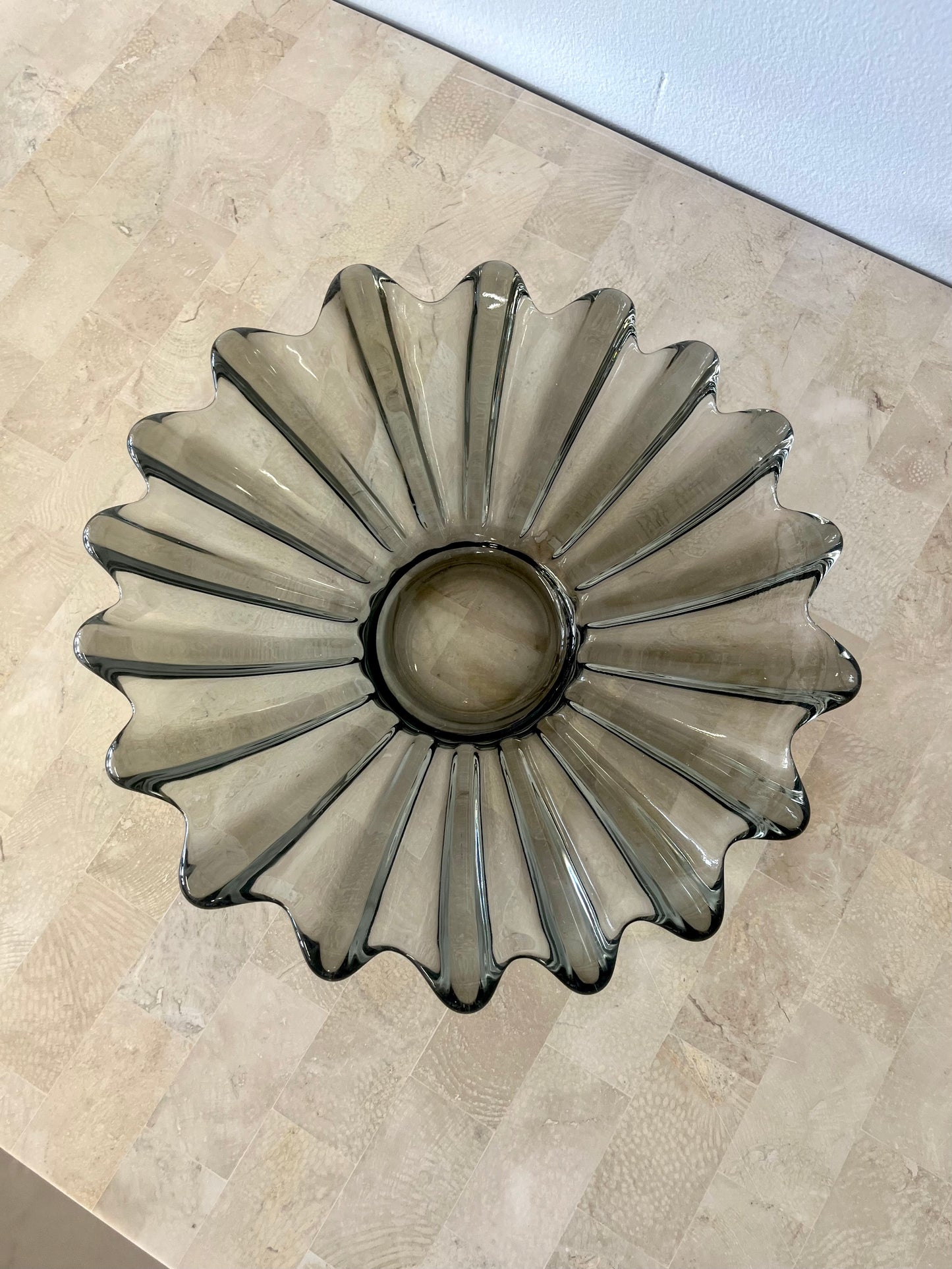 MCM Federal Glass Celestial Smokey Grey Console Dish