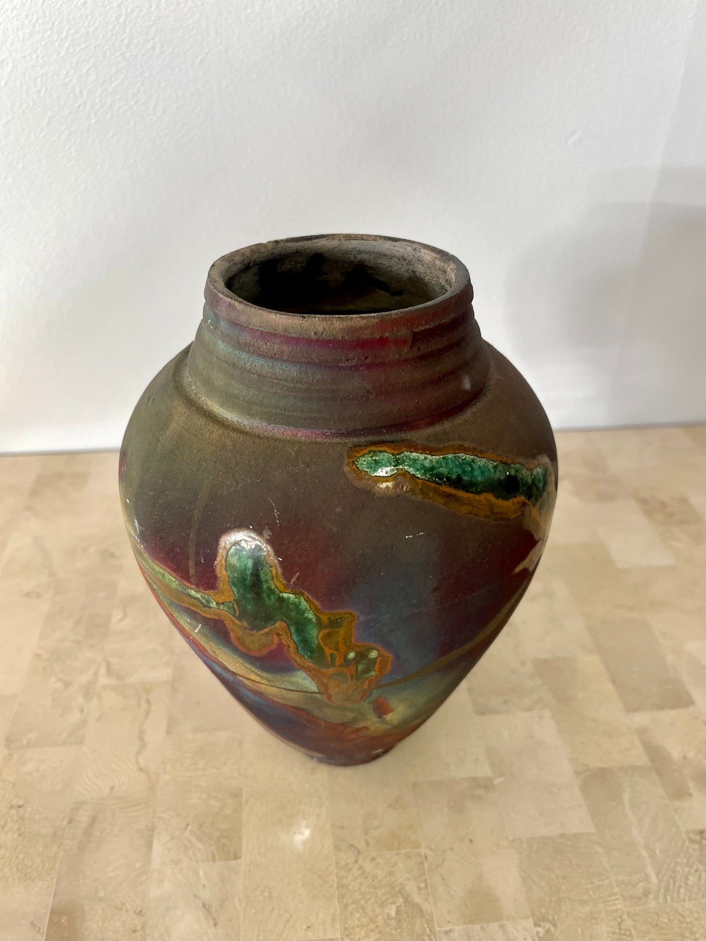 Vintage 1999 Studio Pottery Raku Vase