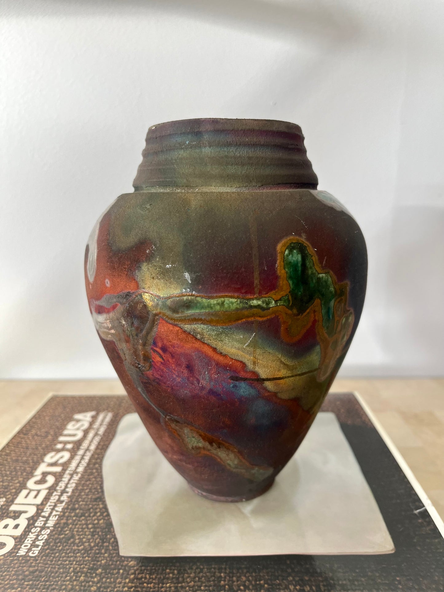 Vintage 1999 Studio Pottery Raku Vase