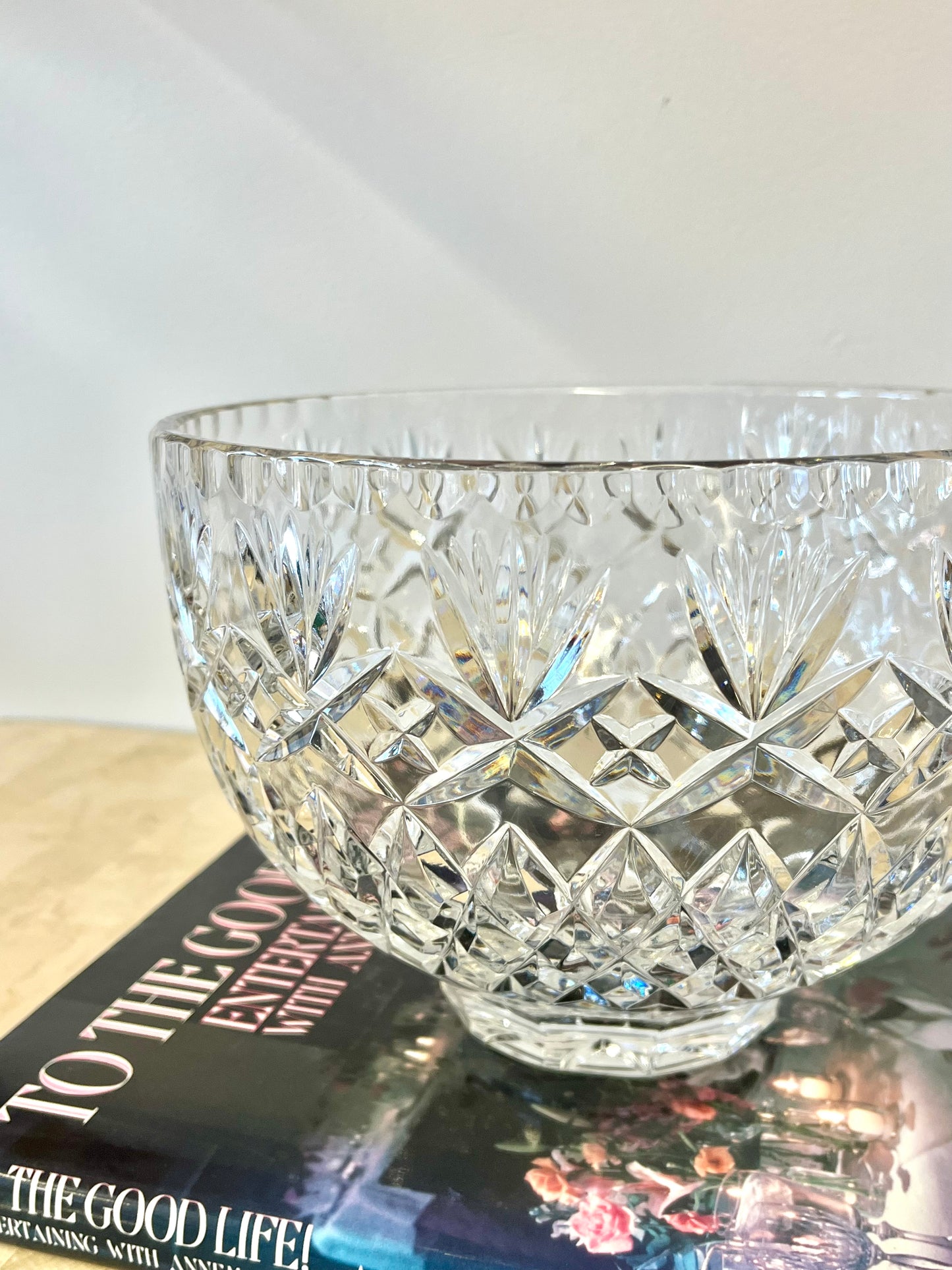 Large Vintage Cut Crystal Bowl