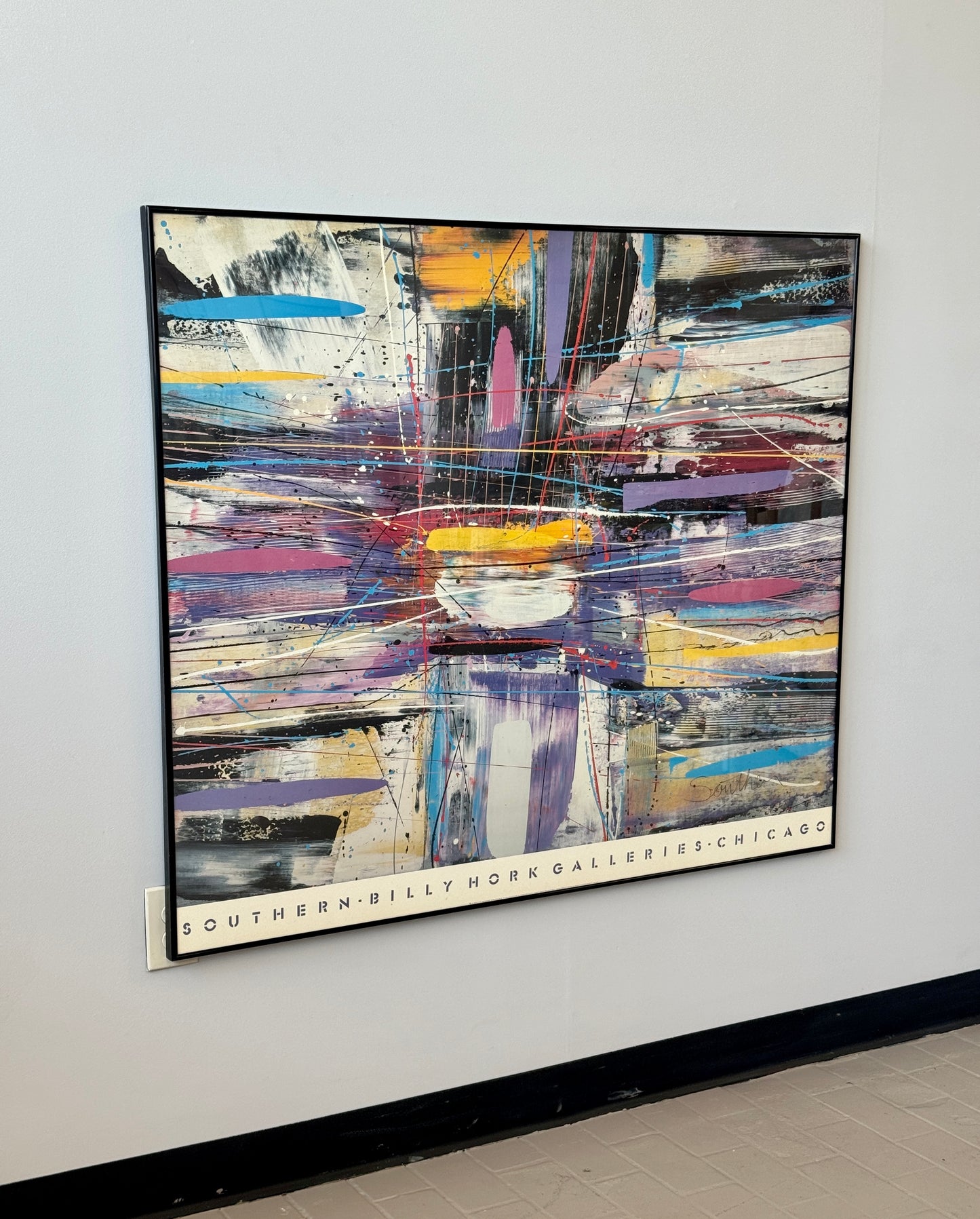 Vintage Southern Exhibition Drip Art Poster Print, Billy Hork Gallery, Chicago 1989