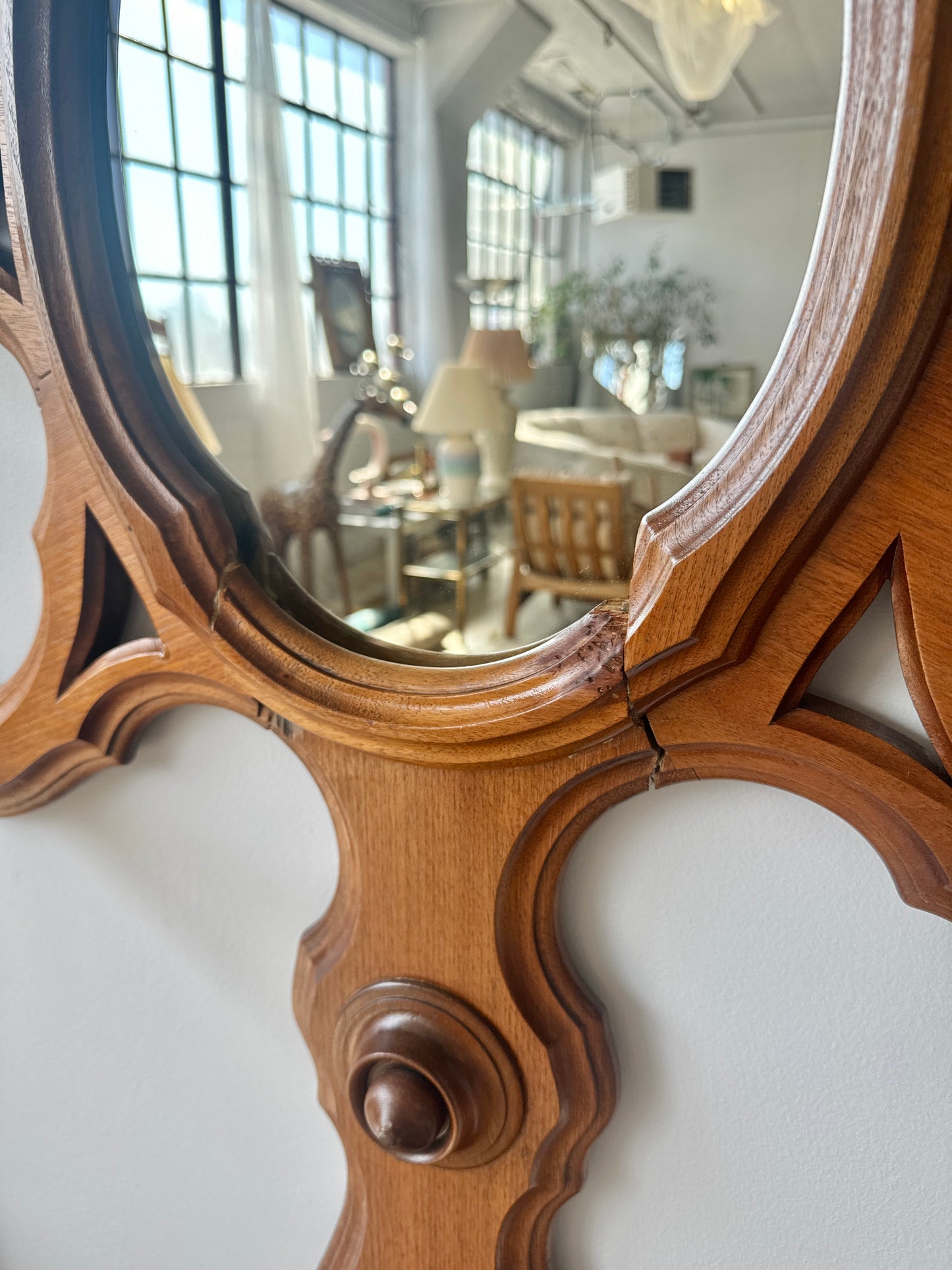 Antique Walnut “Medusa” Hall Tree