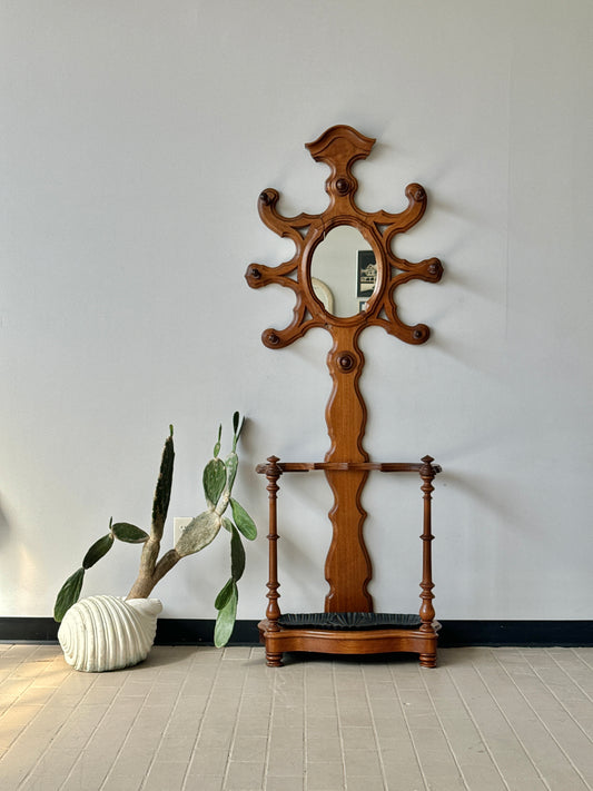 Antique Walnut “Medusa” Hall Tree
