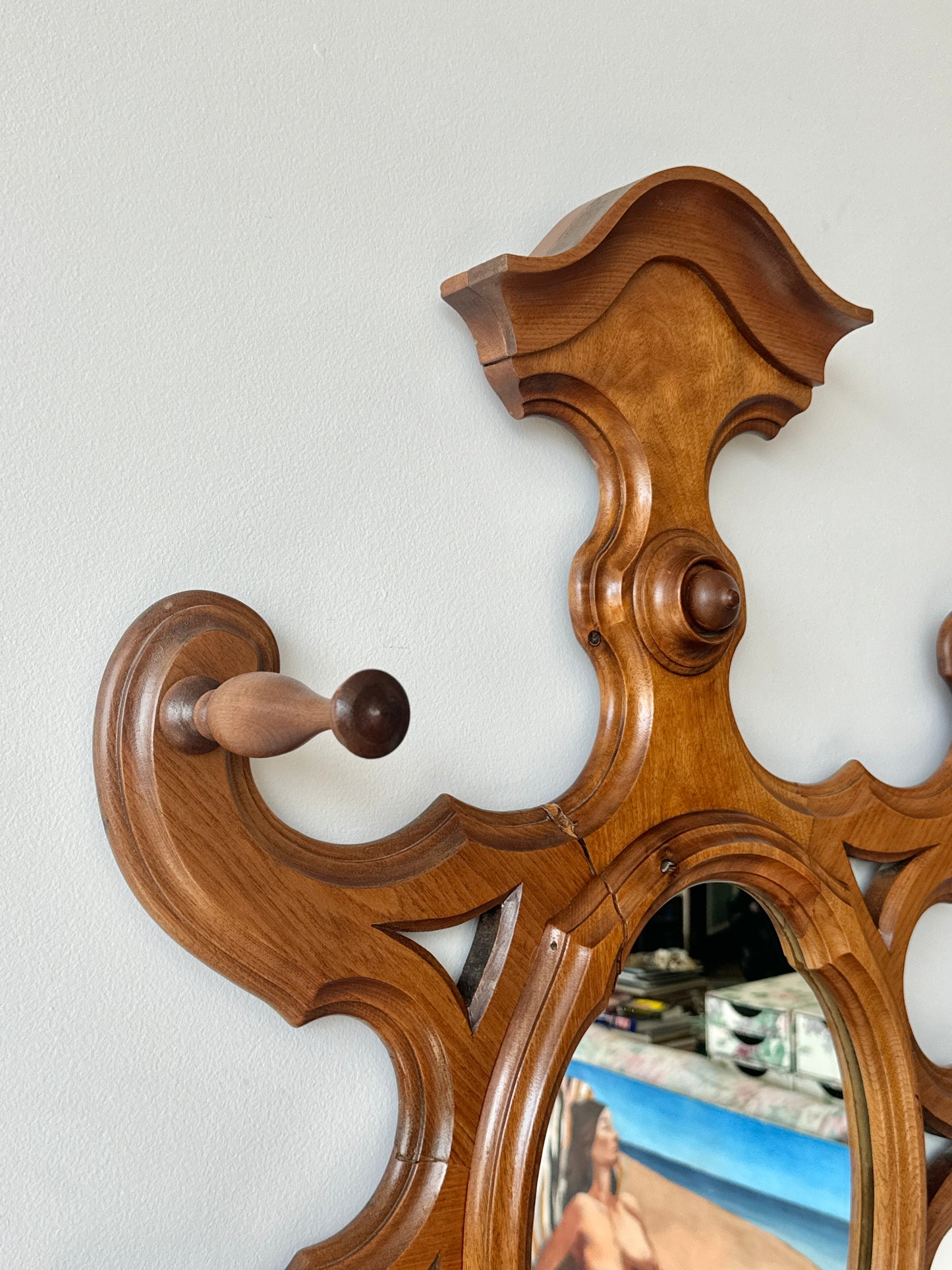 Antique Walnut “Medusa” Hall Tree