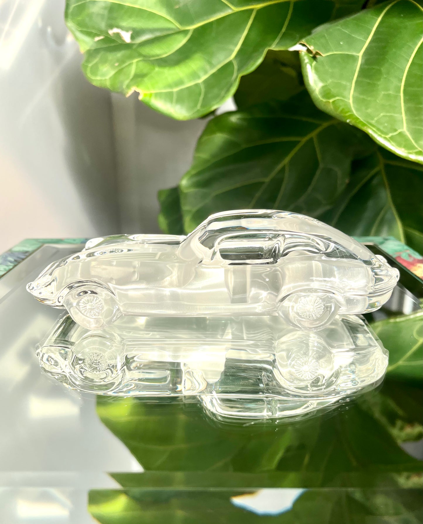 Vintage Hofbauer Crystal Jaguar E-Type Paperweight