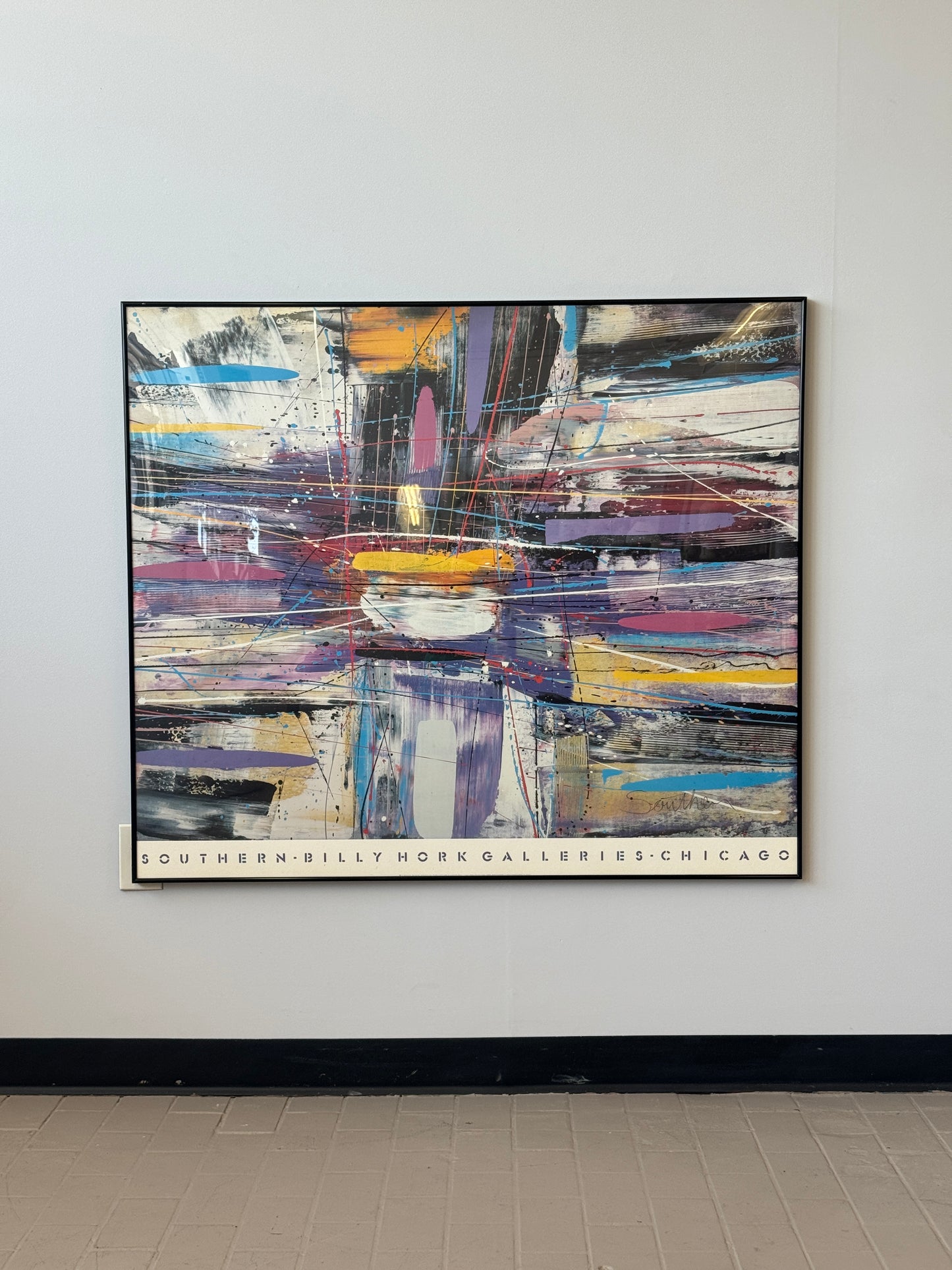 Vintage Southern Exhibition Drip Art Poster Print, Billy Hork Gallery, Chicago 1989
