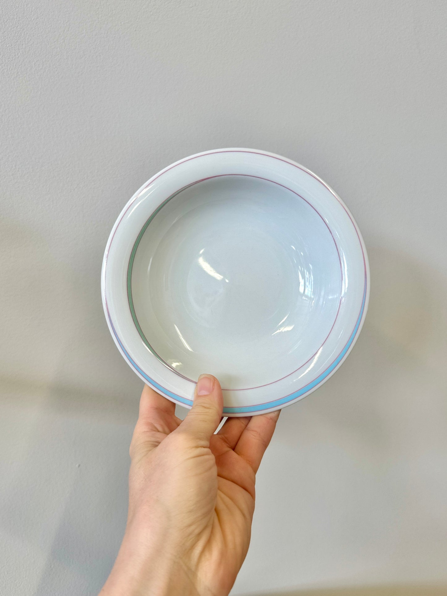 Vintage 1980s Pastel Rimmed Porcelain Arzberg “Orion” Tableware Set