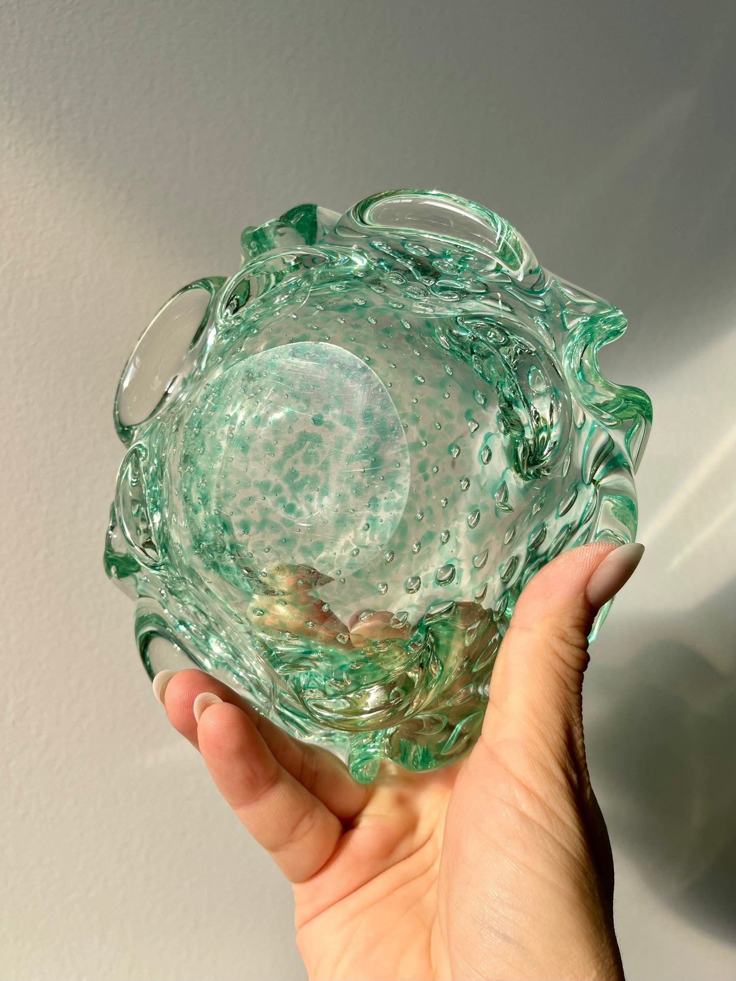 Vintage Seafoam Bullicante Murano Ashtray