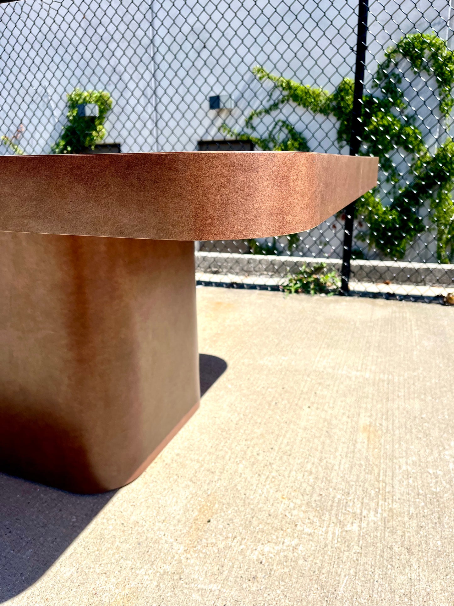 Postmodern Chocolate Brown Textured Laminate Dining Table