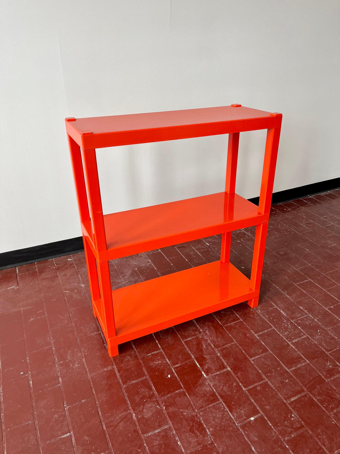 Vintage 1970s Orange Plastic Modular Shelving Set