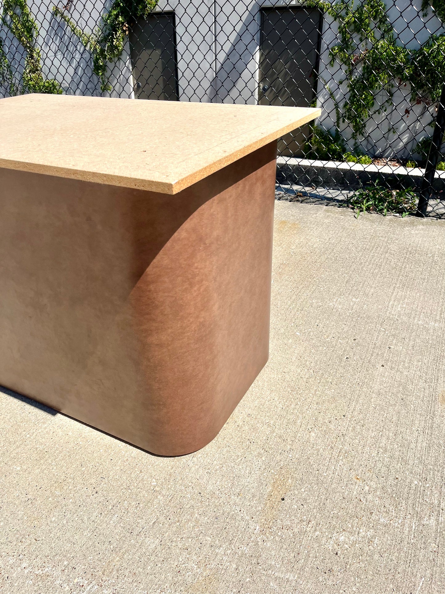 Postmodern Chocolate Brown Textured Laminate Dining Table