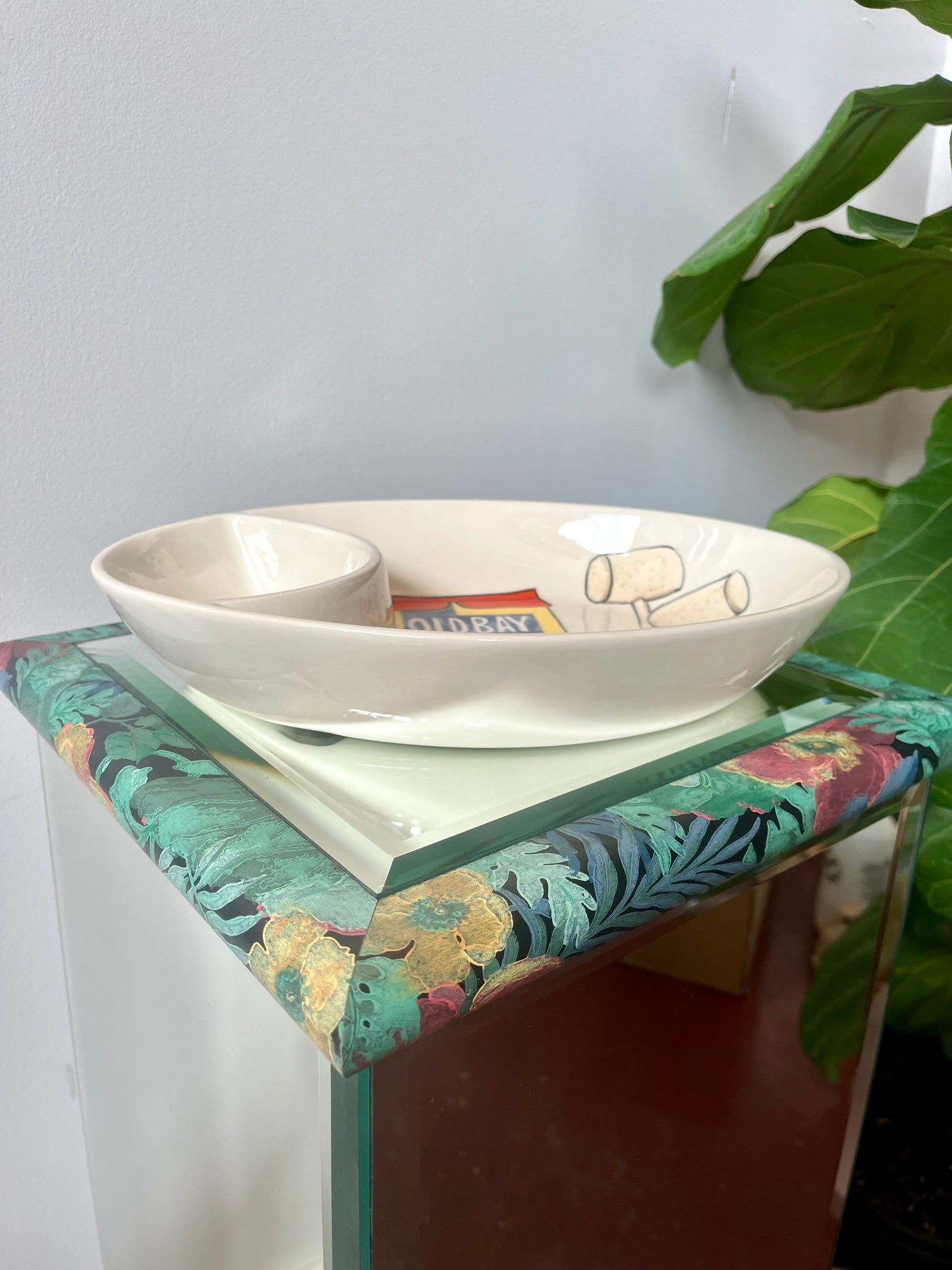 Vintage Ceramic Old Bay and Crab Segmented Serving Platter