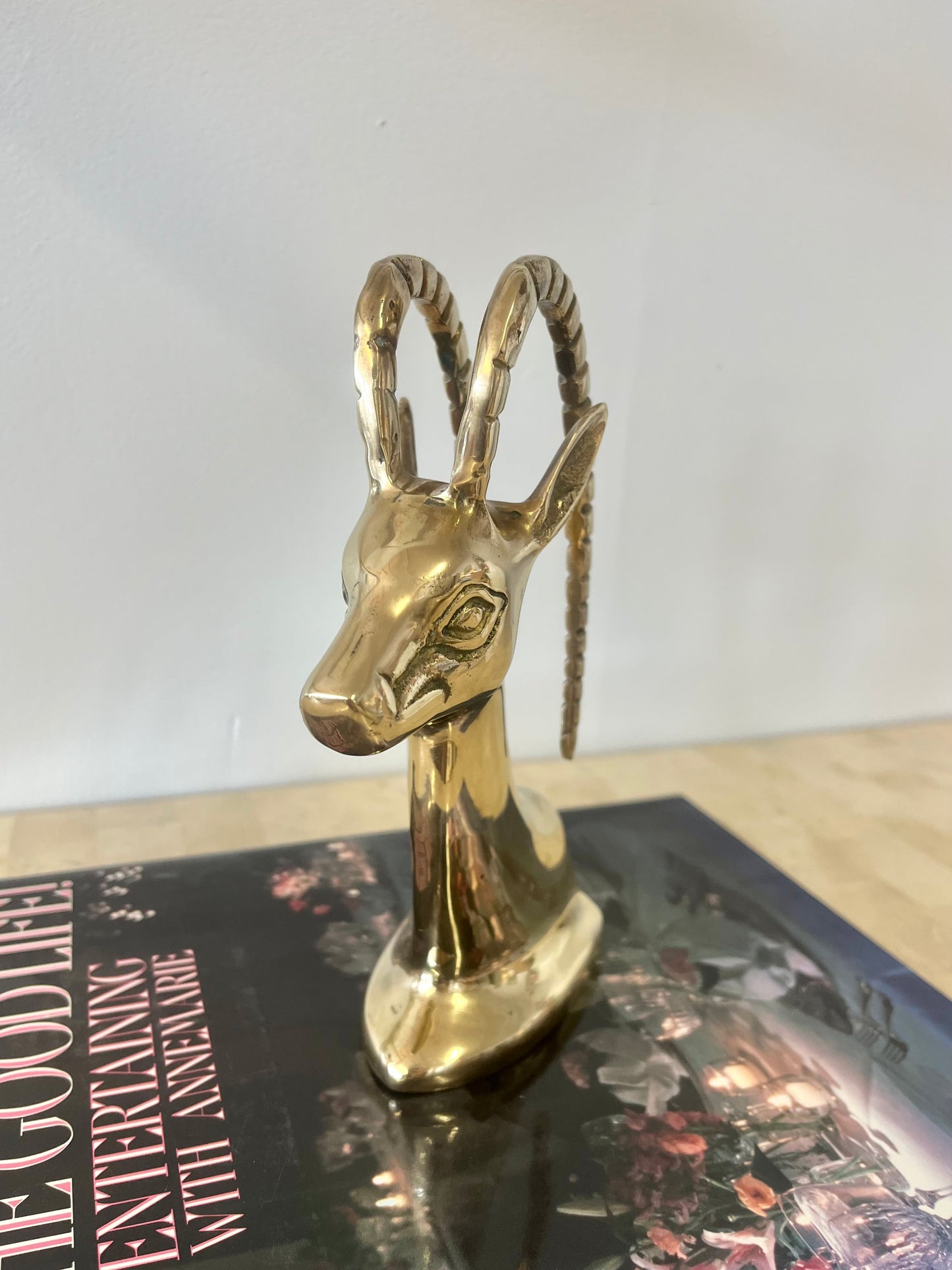 Vintage Brass Gazelle Bookend