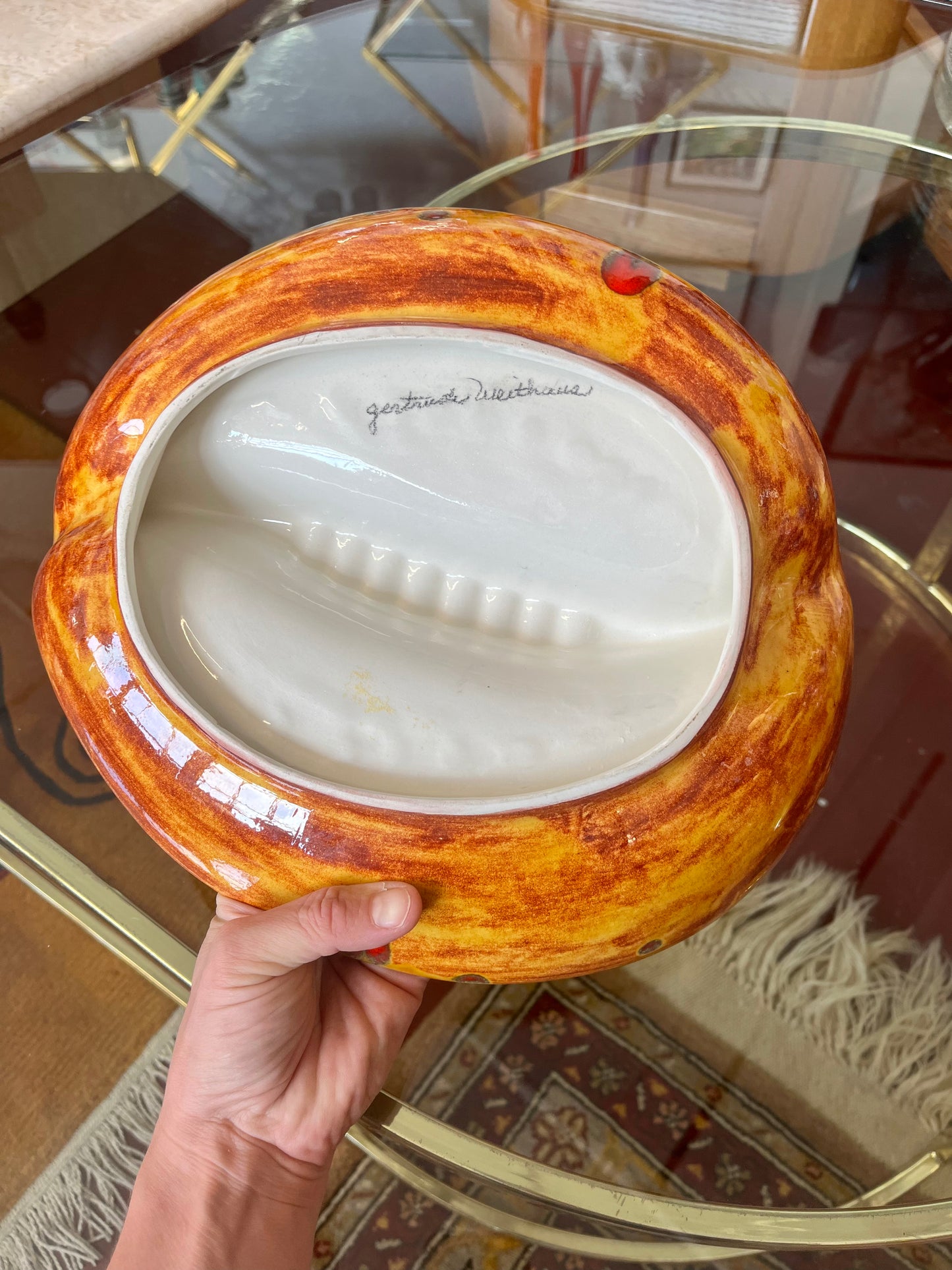 Mid-century Biomorphic Oversized Ceramic Ashtray