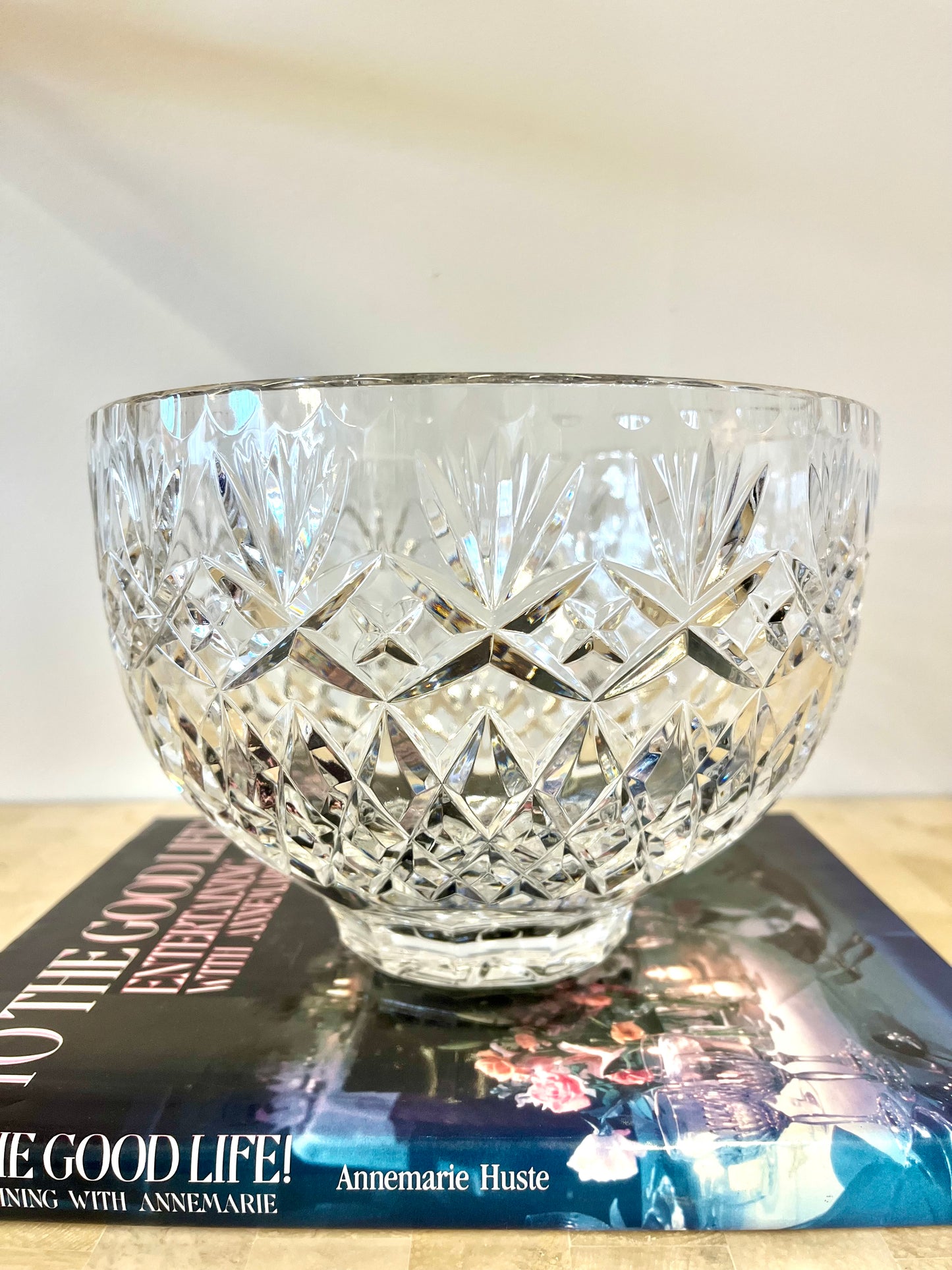 Large Vintage Cut Crystal Bowl