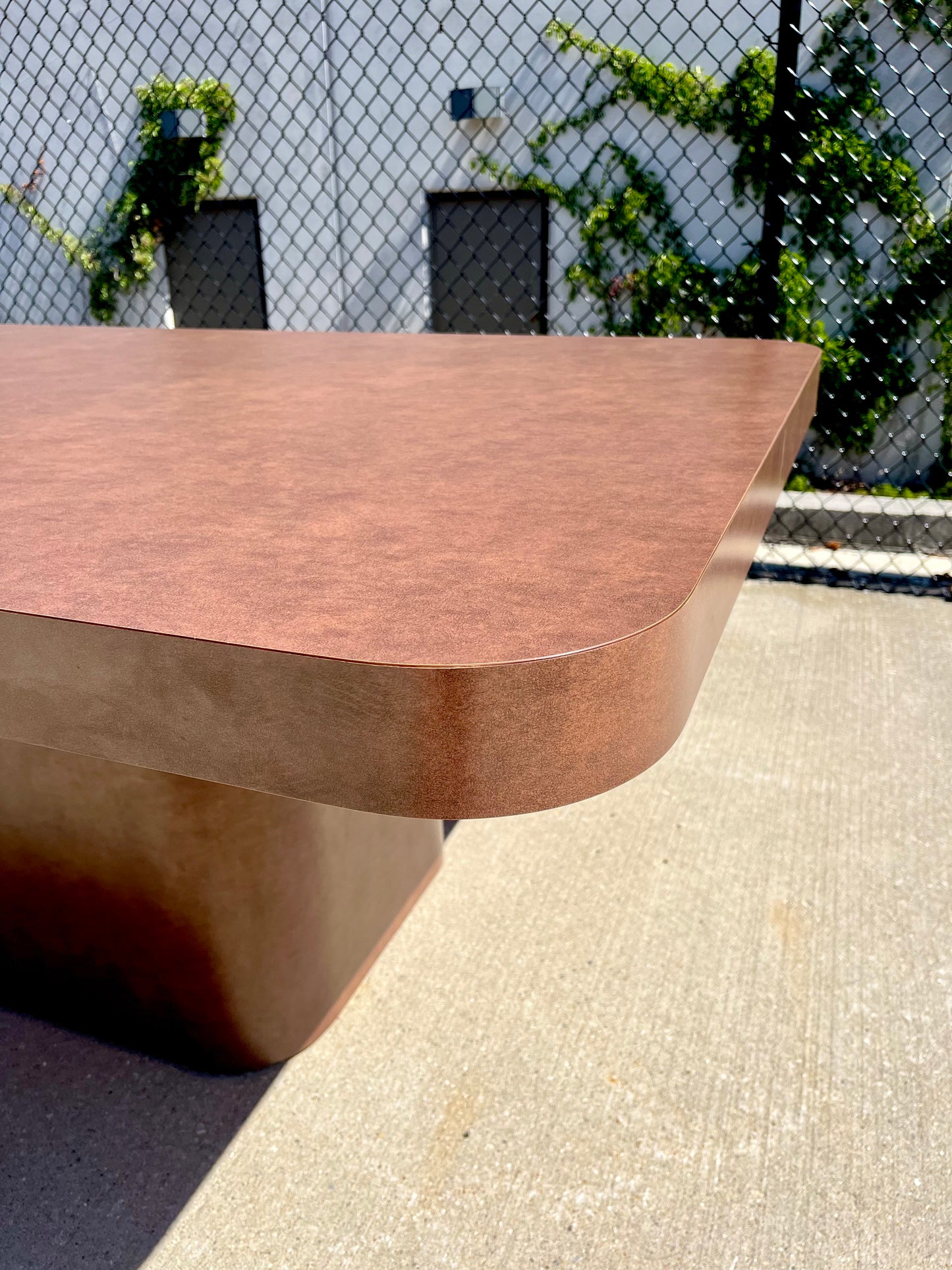 Postmodern Chocolate Brown Textured Laminate Dining Table
