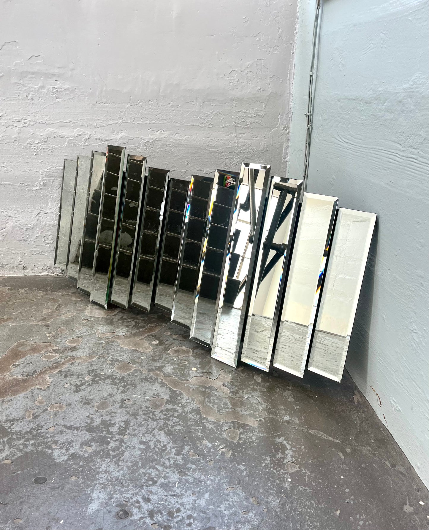 Vintage 1989 Art Deco Style 13 Panel Wall Mirror