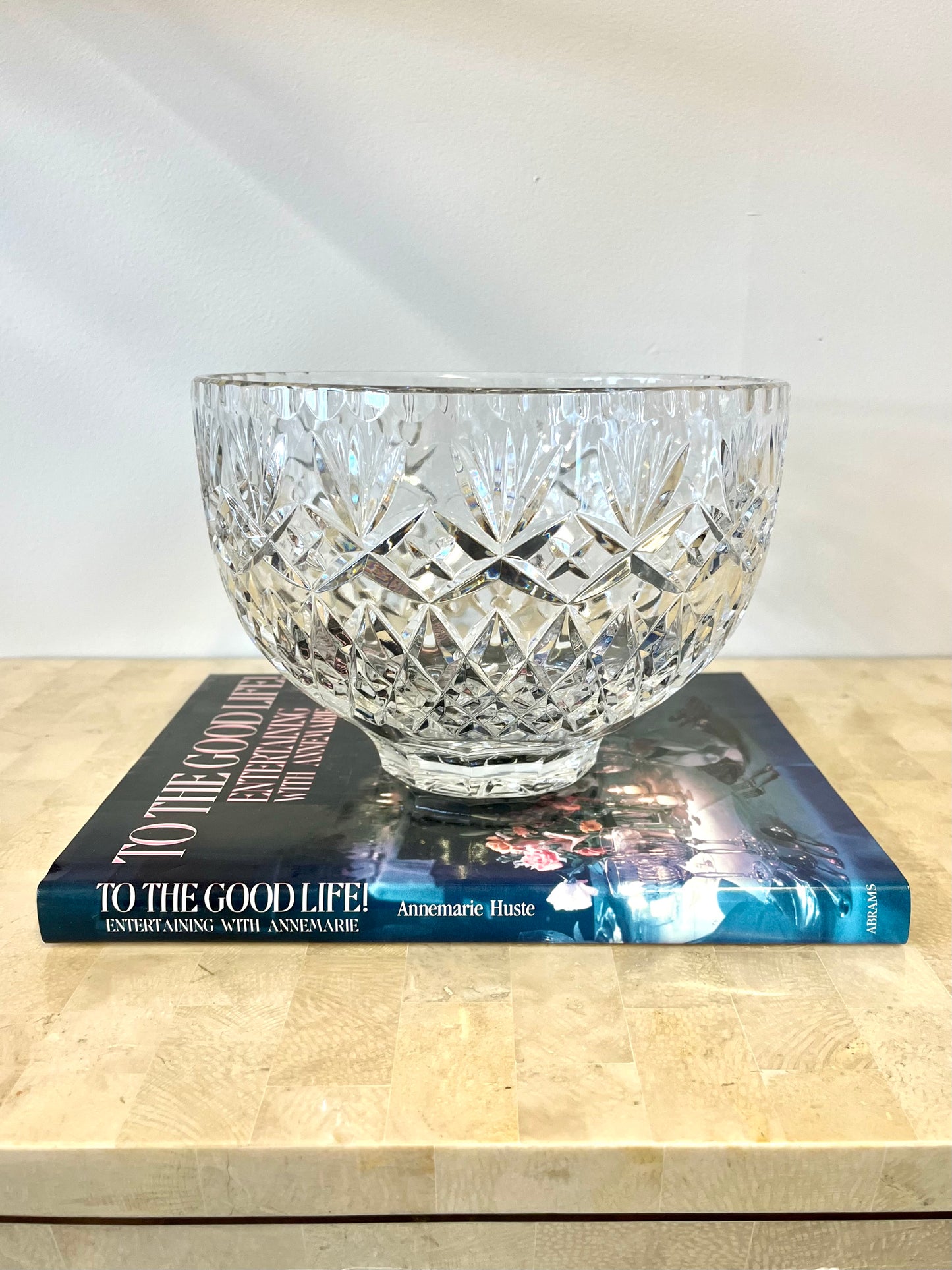 Large Vintage Cut Crystal Bowl