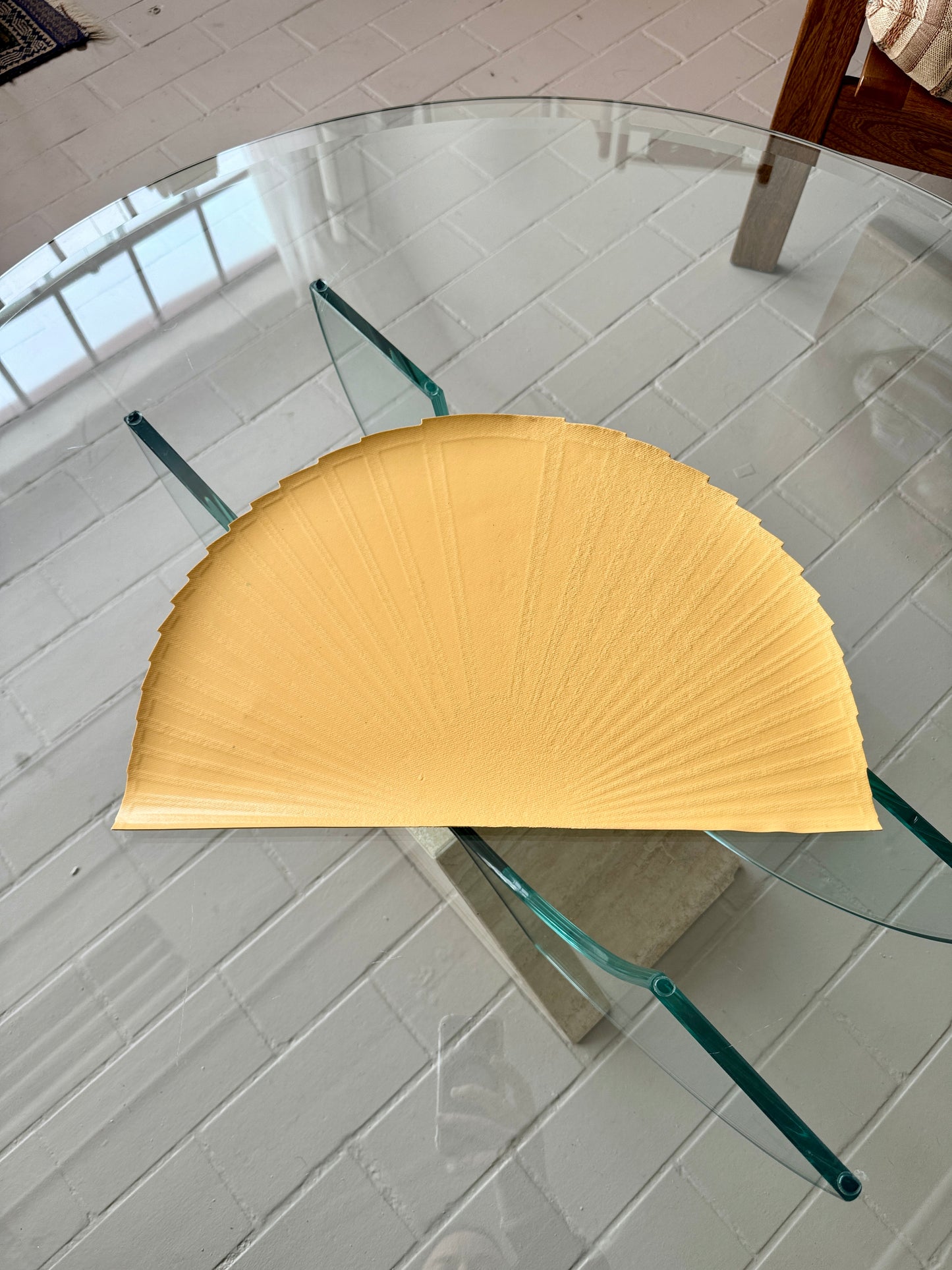 Vintage 1980s Deco Revival Gold Fan Placemats - Set 10