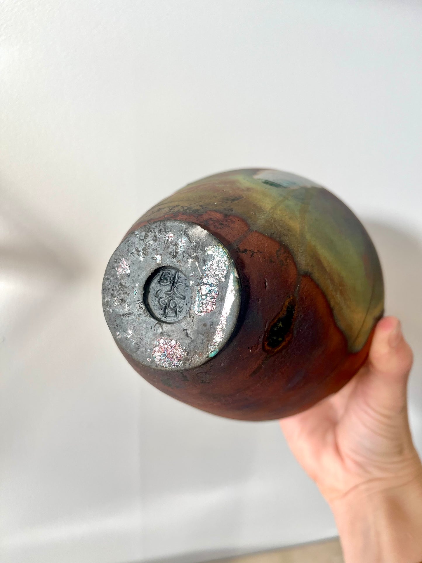Vintage 1999 Studio Pottery Raku Vase