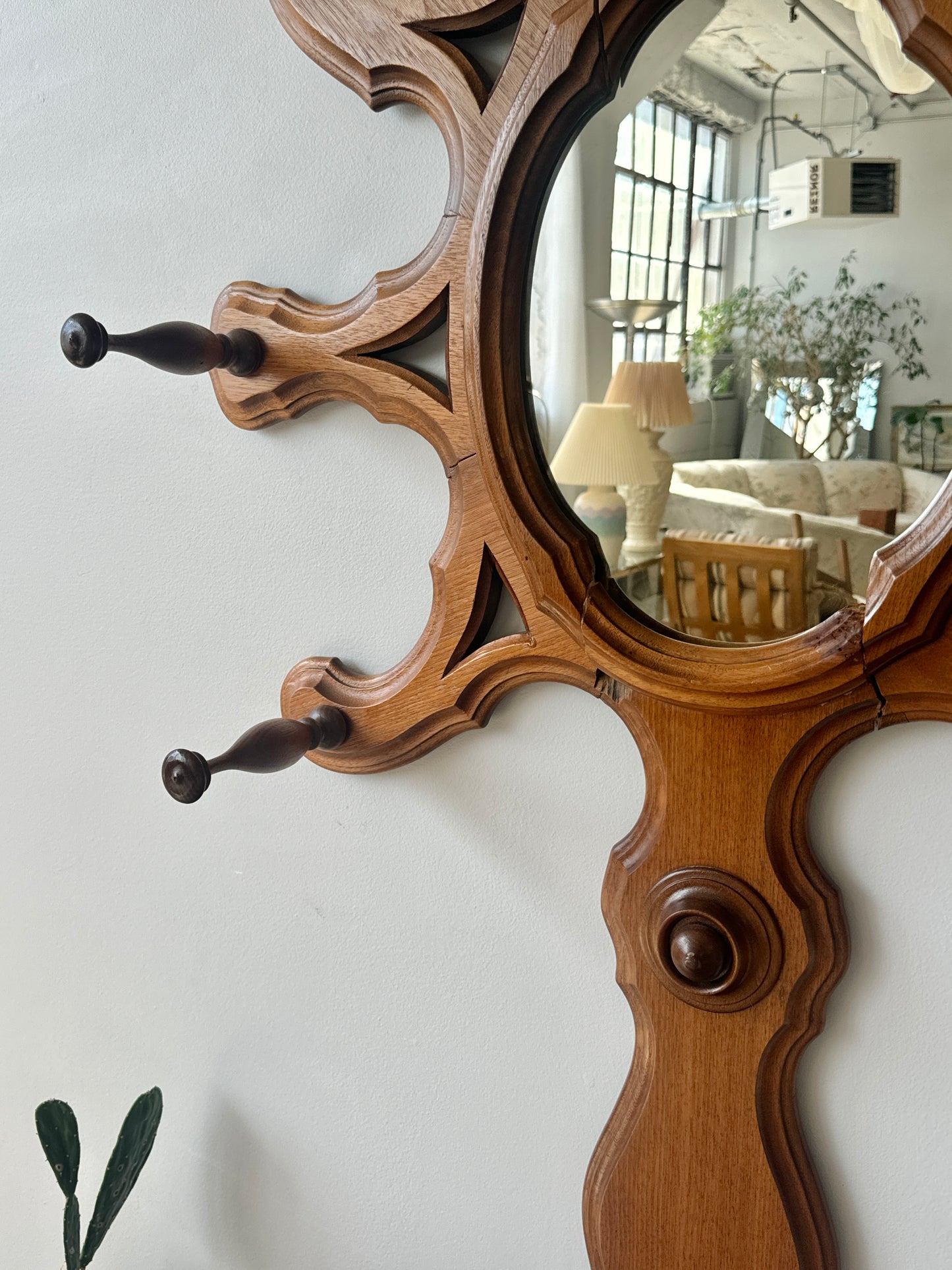 Antique Walnut “Medusa” Hall Tree
