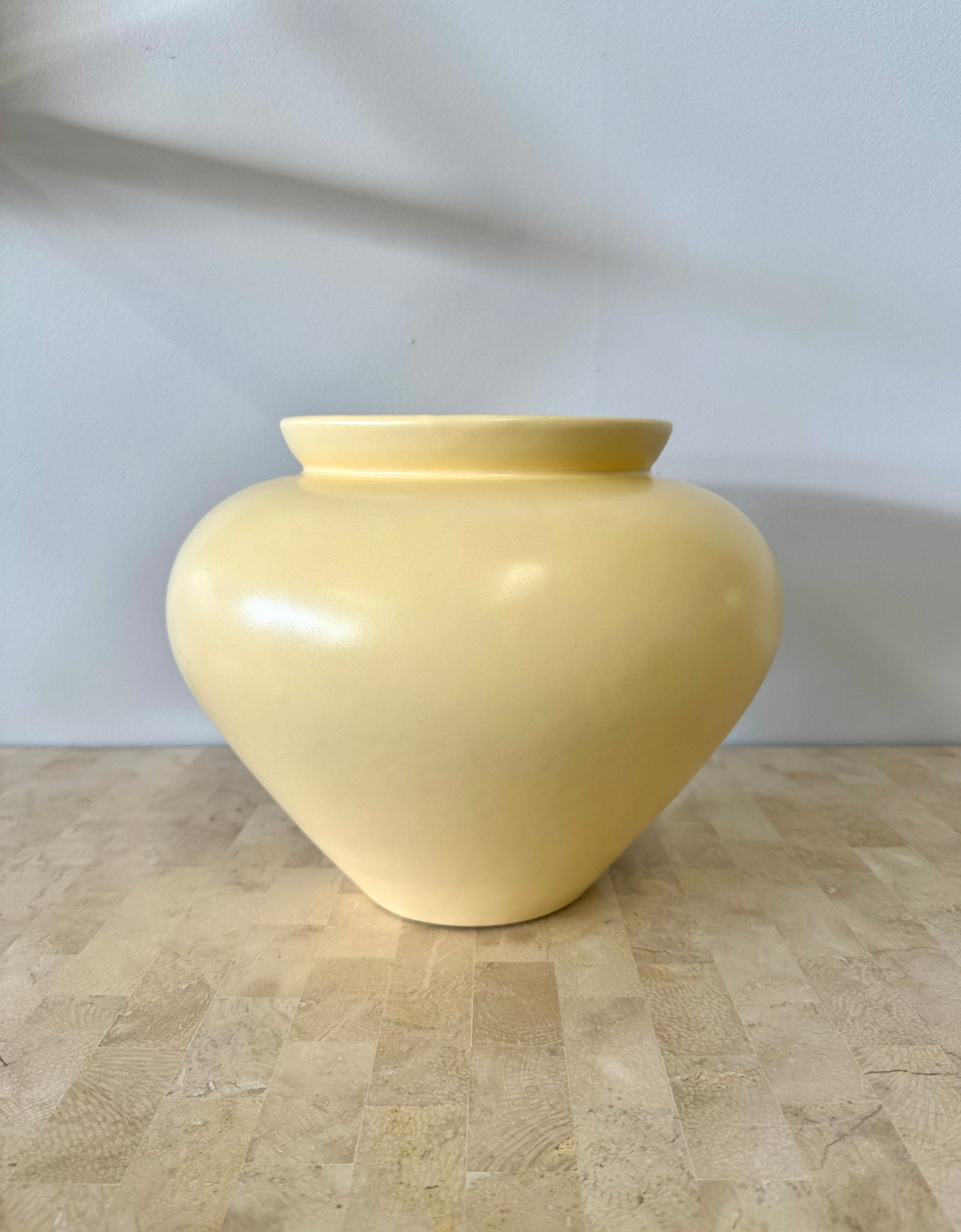 Vintage 1990s Butter Yellow Haeger Ceramic Vase
